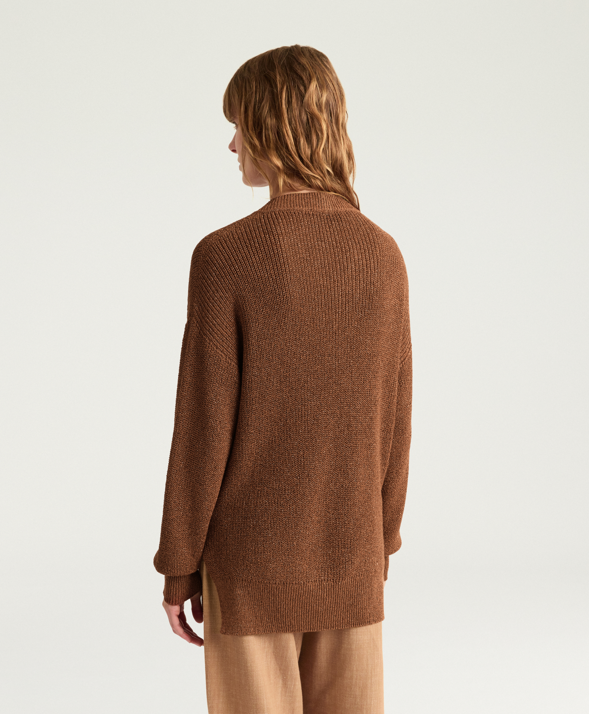 CHESTER SWEATER IN LUREX VISCOSE - COPPER - Momonì
