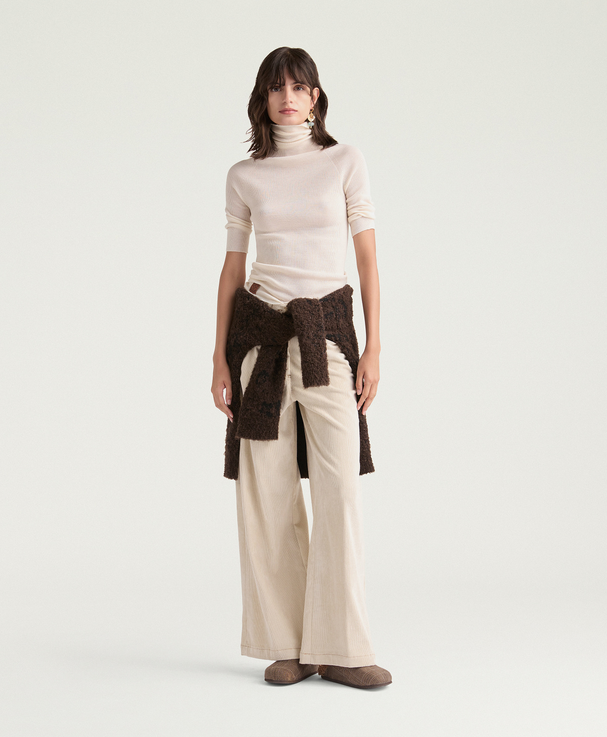 TRICOT HARDY EN LAINE MÉRINOS - ÉCRU - Momonì