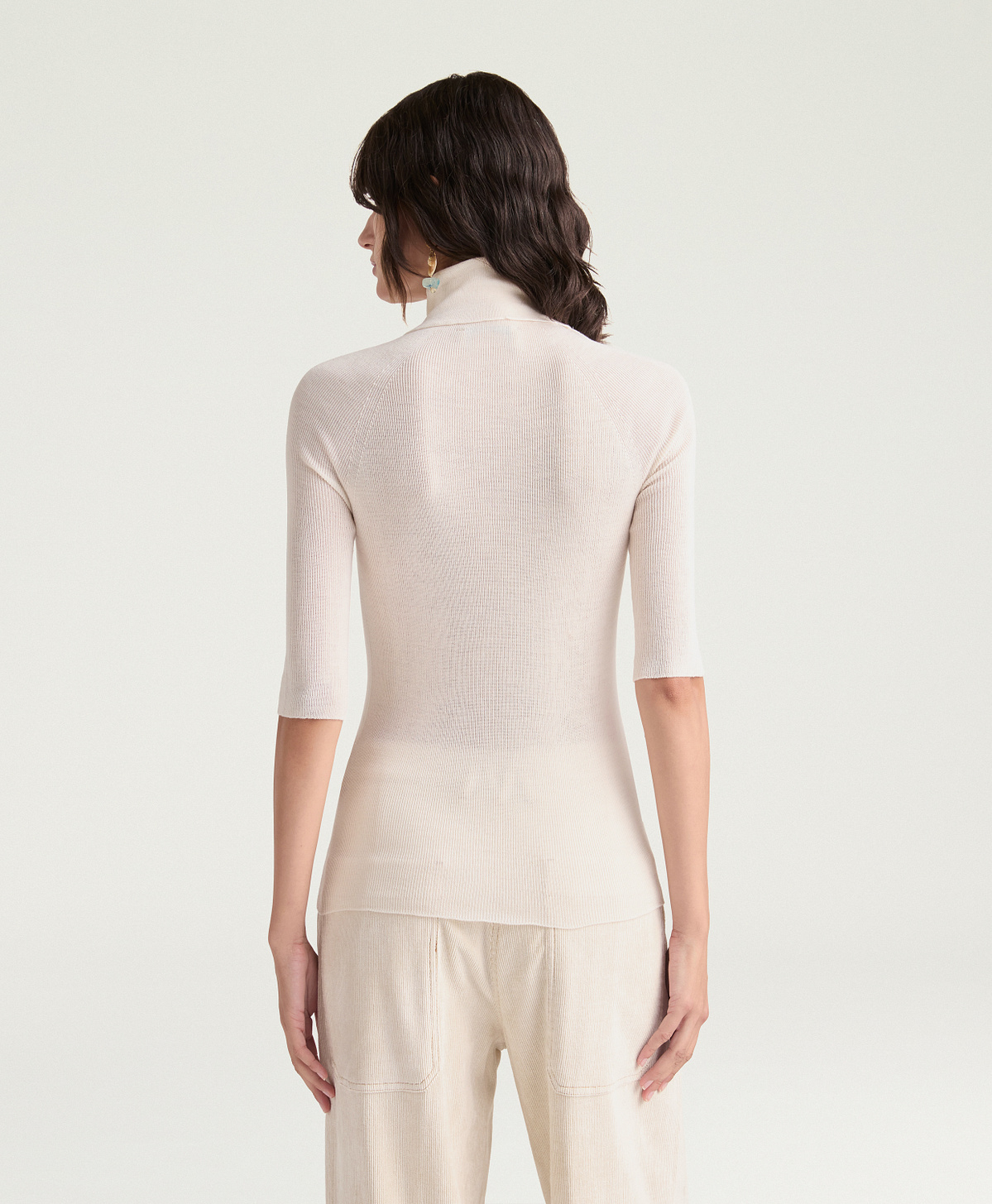 TRICOT HARDY EN LAINE MÉRINOS - ÉCRU - Momonì