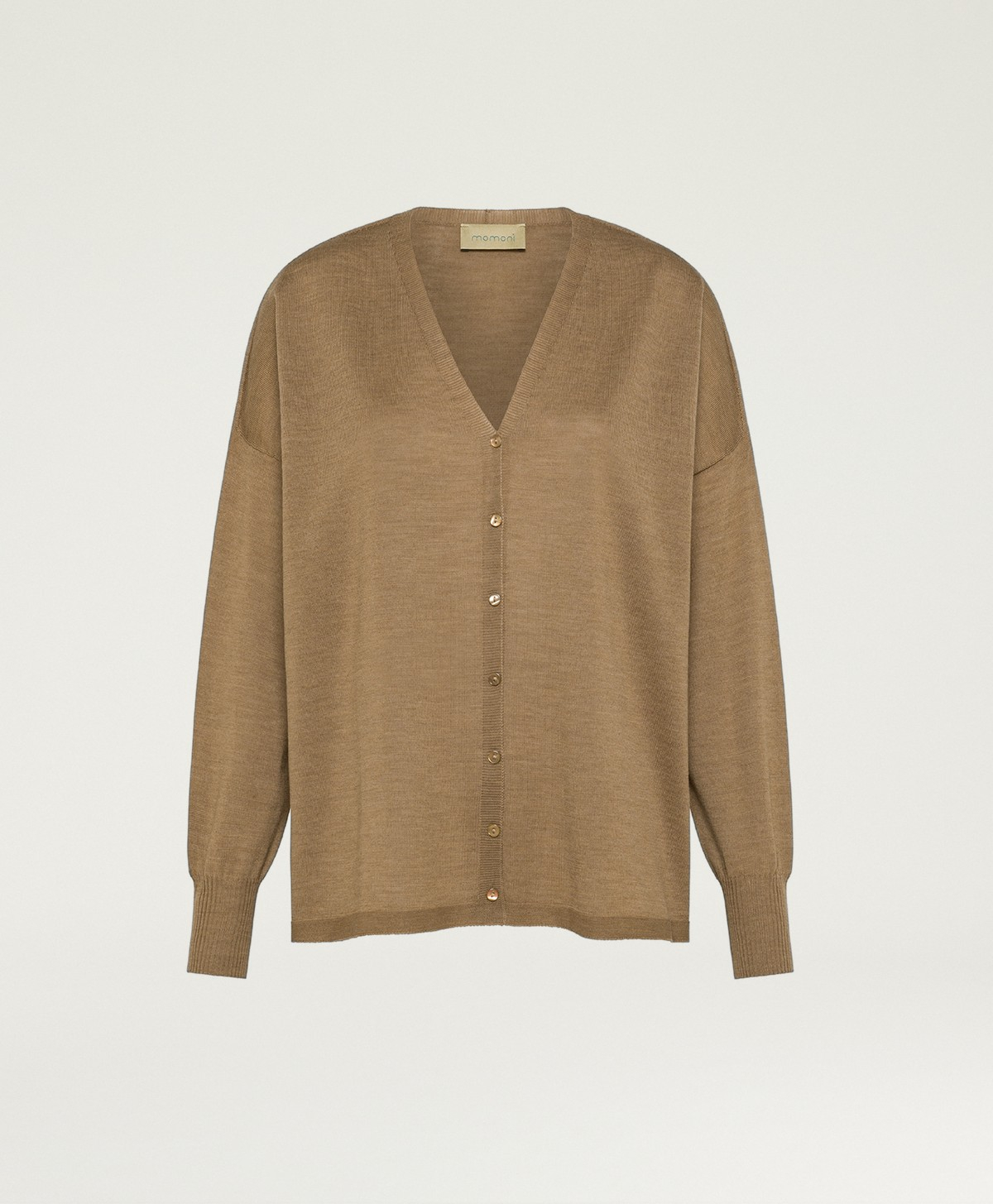 BYRON CARDIGAN IN MERINO WOOL - CAMEL - Momonì