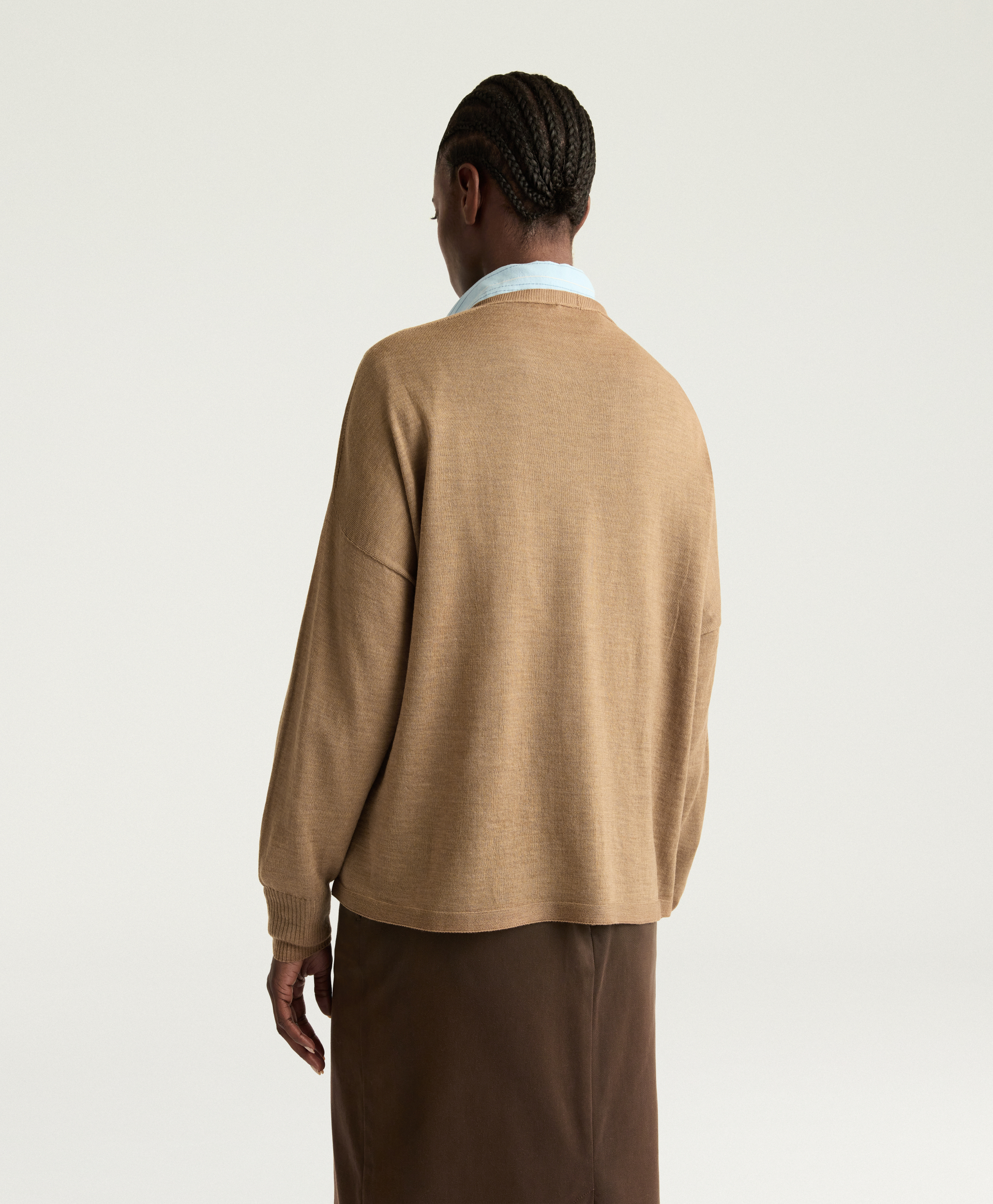BYRON CARDIGAN IN MERINO WOOL - CAMEL - Momonì