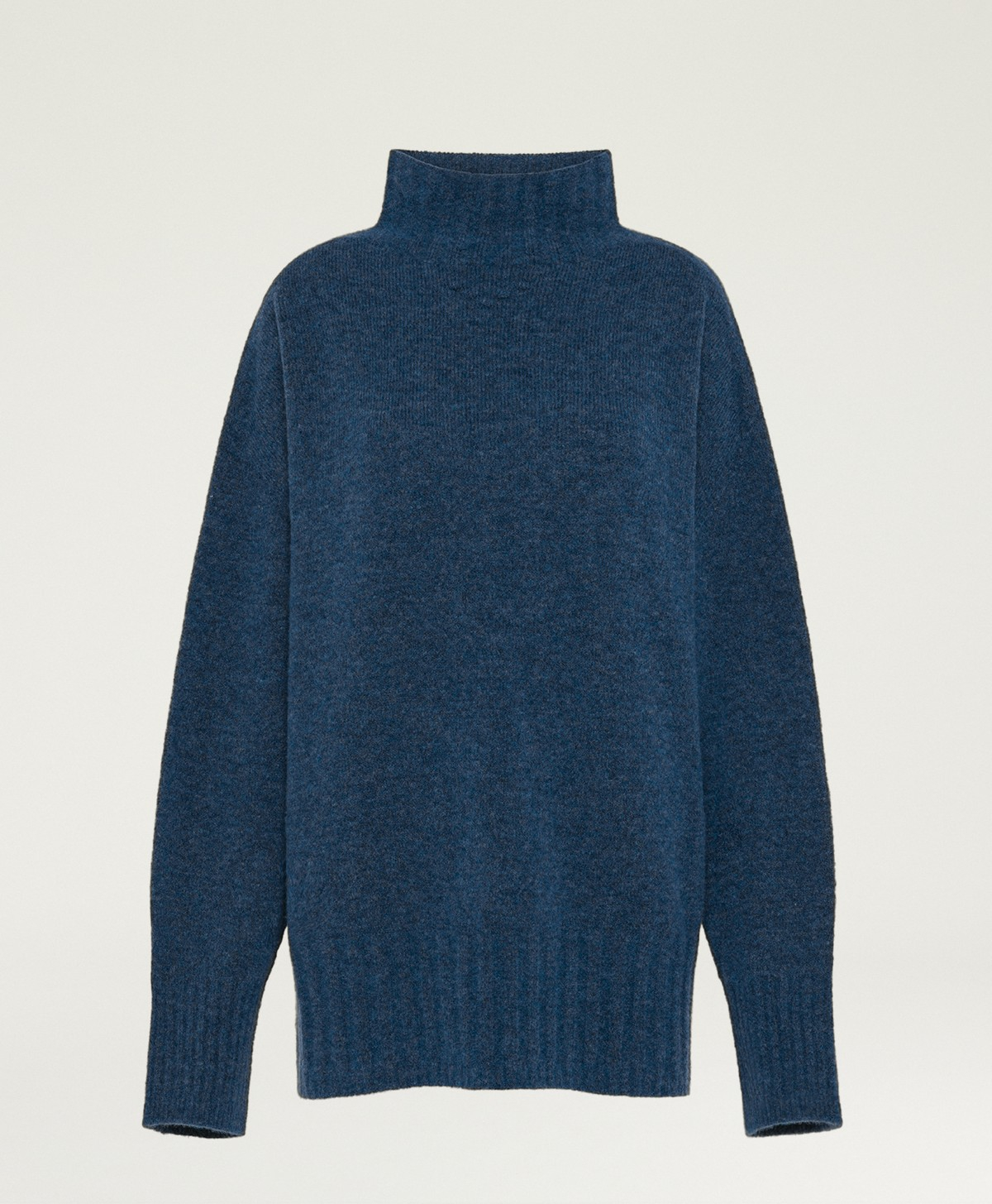 CORGIS SWEATER IN FLEECE-EFFECT WOOL - BLUE DENIM - Momonì