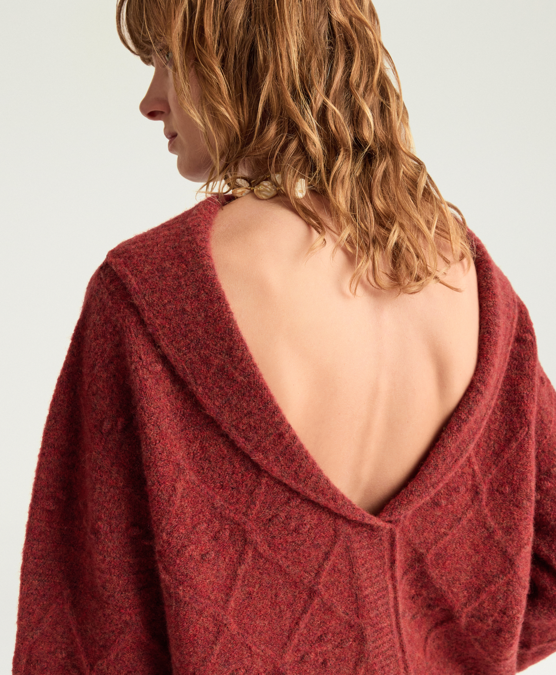 THOMAS SWEATER IN FLEECE-EFFECT WOOL - BRICK - Momonì