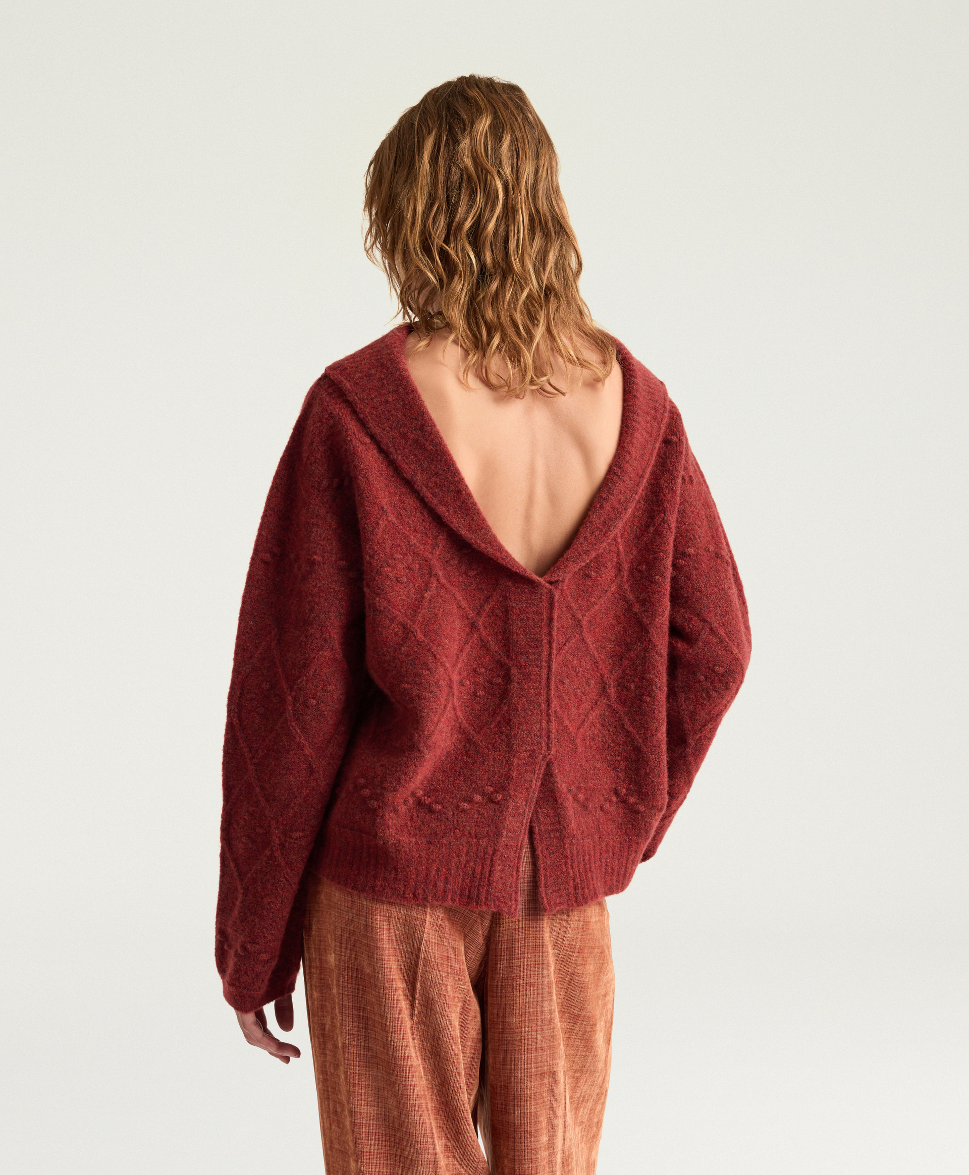 THOMAS SWEATER IN FLEECE-EFFECT WOOL - BRICK - Momonì