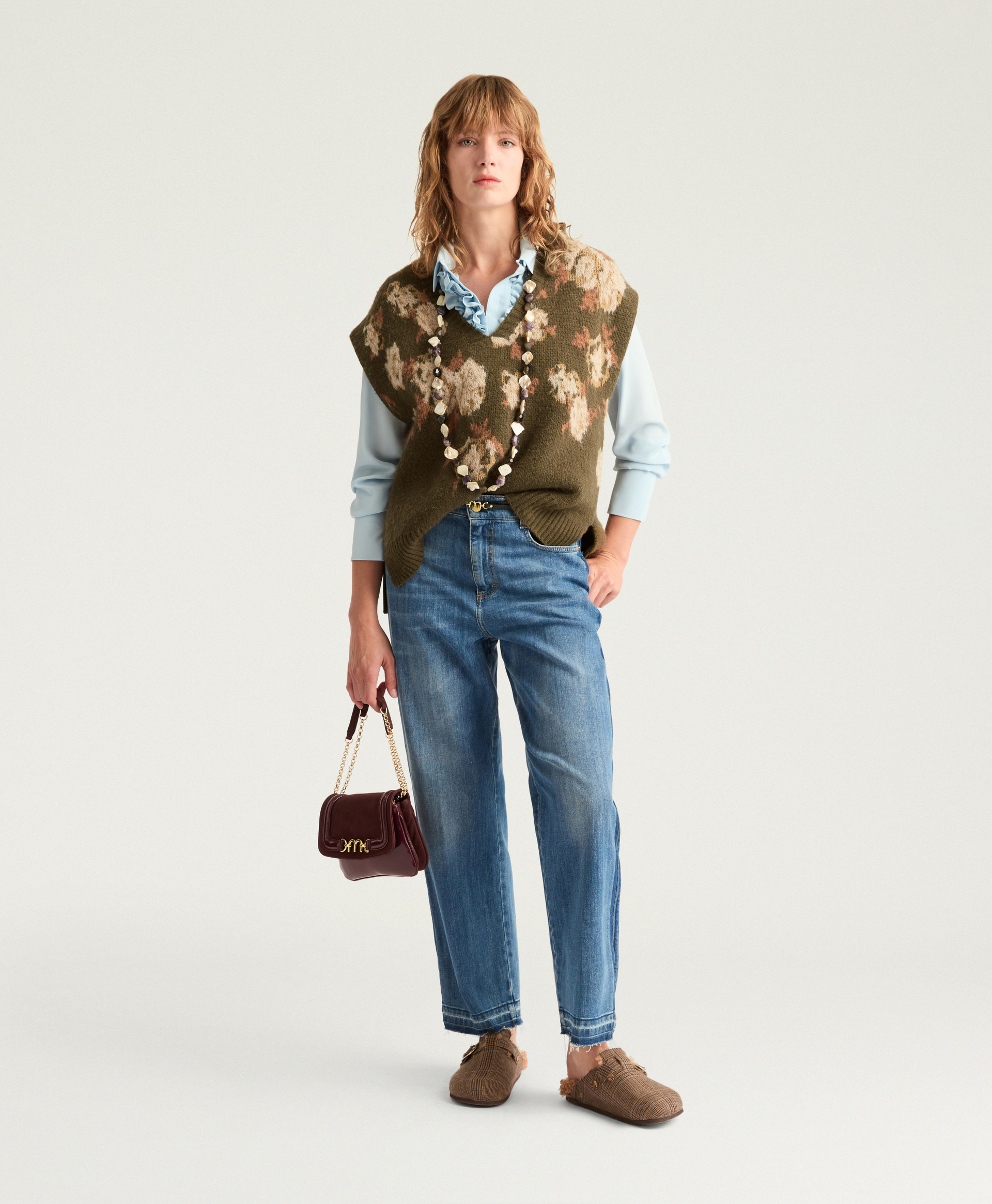 GILET POPPY EN JACQUARD - MULTICOLORE VERT - Momonì