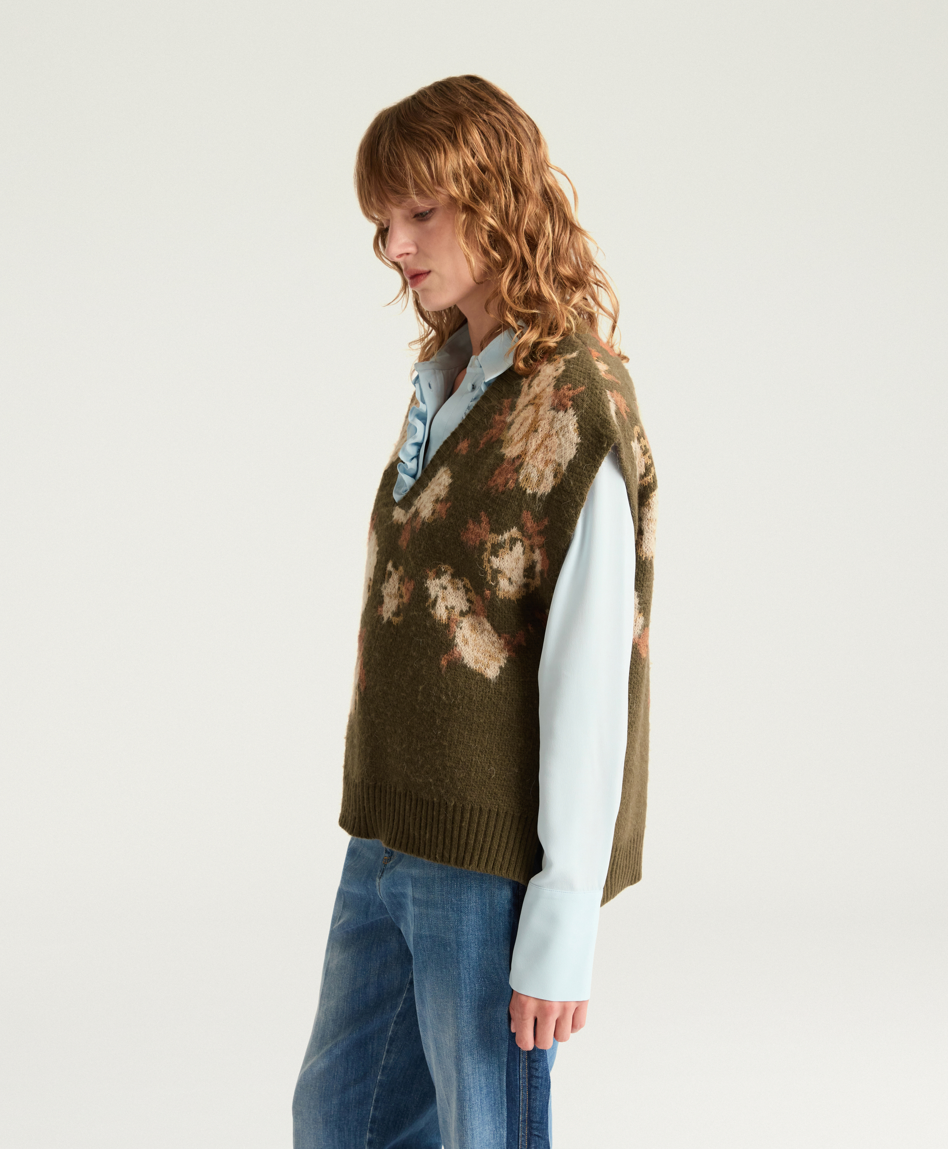 GILET POPPY EN JACQUARD - MULTICOLORE VERT - Momonì