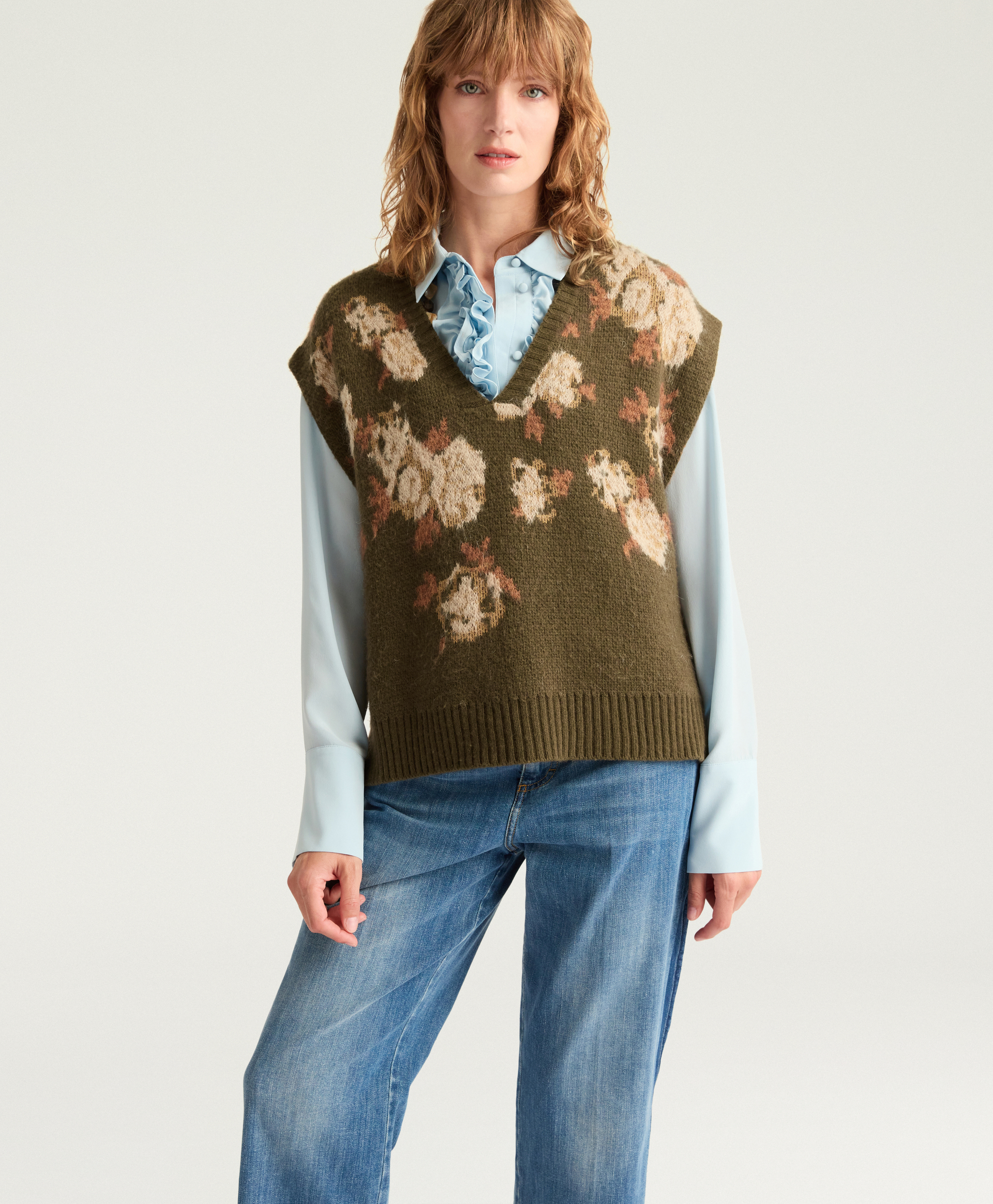 GILET POPPY EN JACQUARD - MULTICOLORE VERT - Momonì