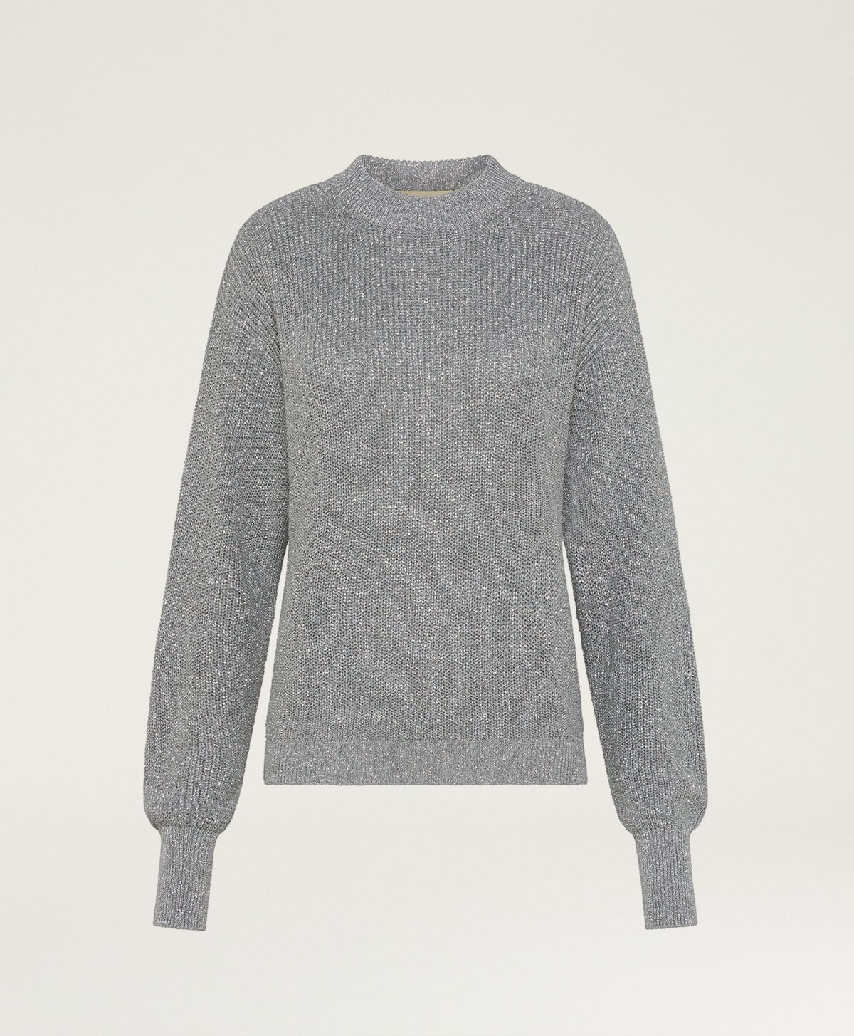WINDSOR SWEATER IN LUREX VISCOSE - LIGHT SILVER - Momonì
