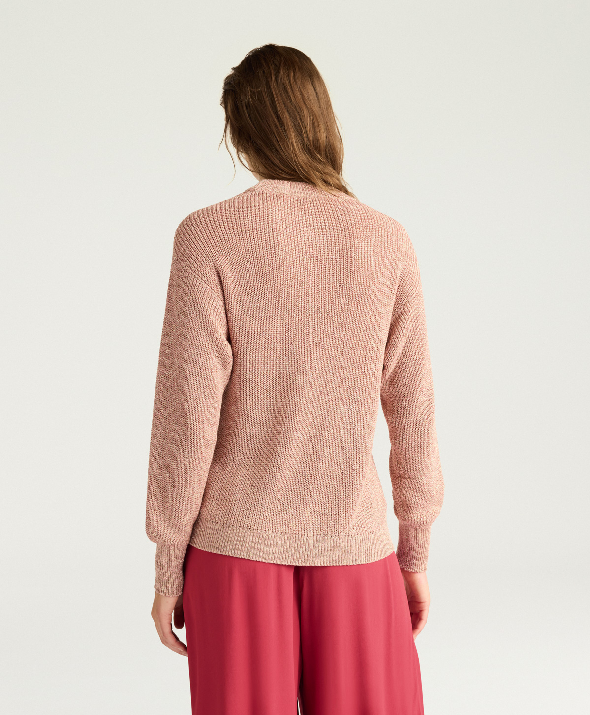 WINDSOR SWEATER IN LUREX VISCOSE - PINK - Momonì
