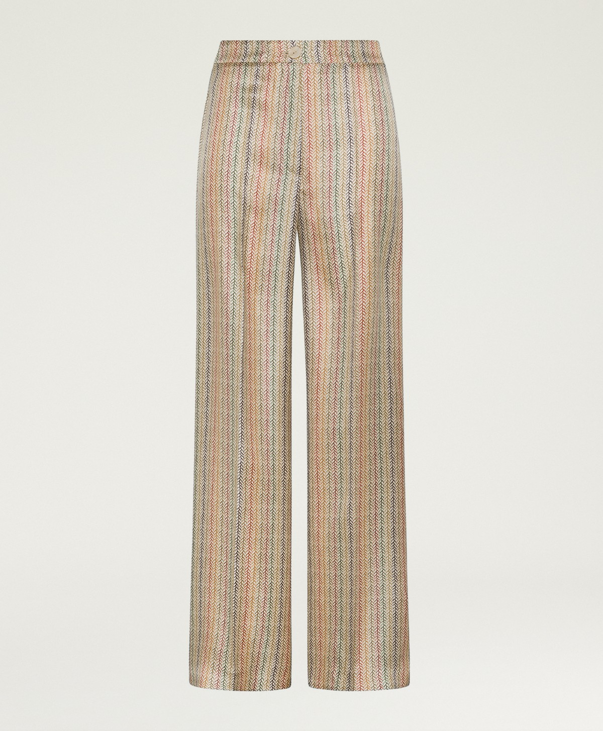 COCOS PANTS IN PRINTED SILK TWILL - BEIGE MULTICOLOR - Momonì
