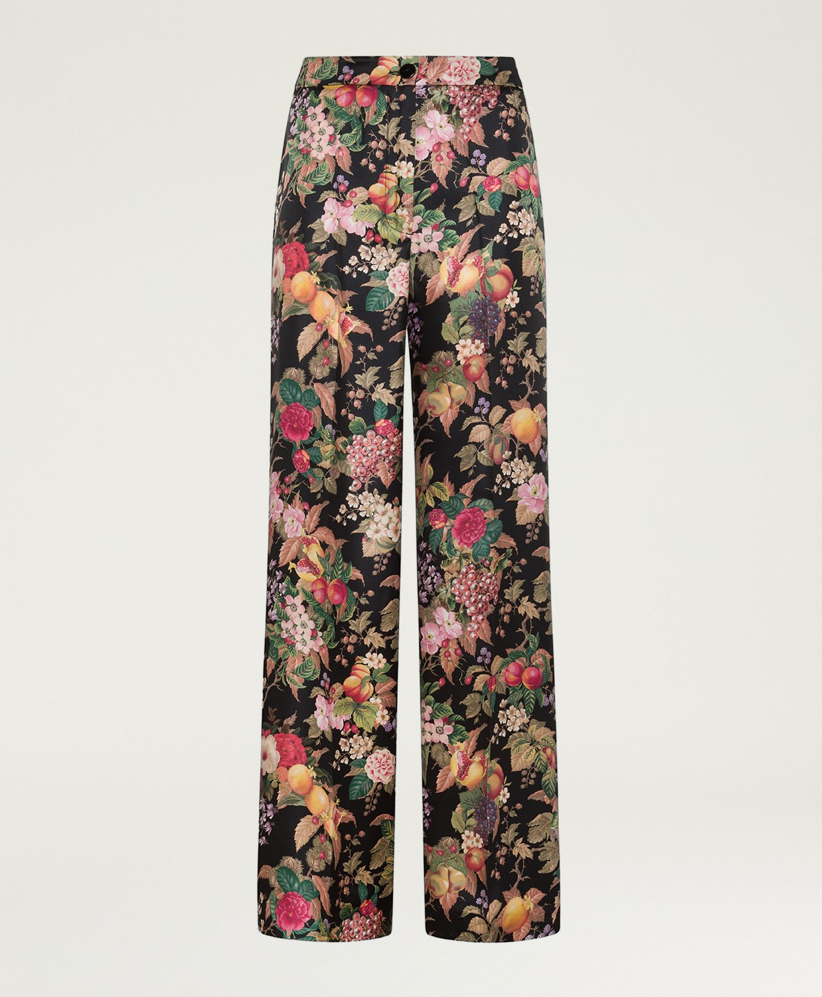 PANTALON COCOS EN TWILL DE SOIE IMPRIMÉ - MULTICOLORE NOIR - Momonì