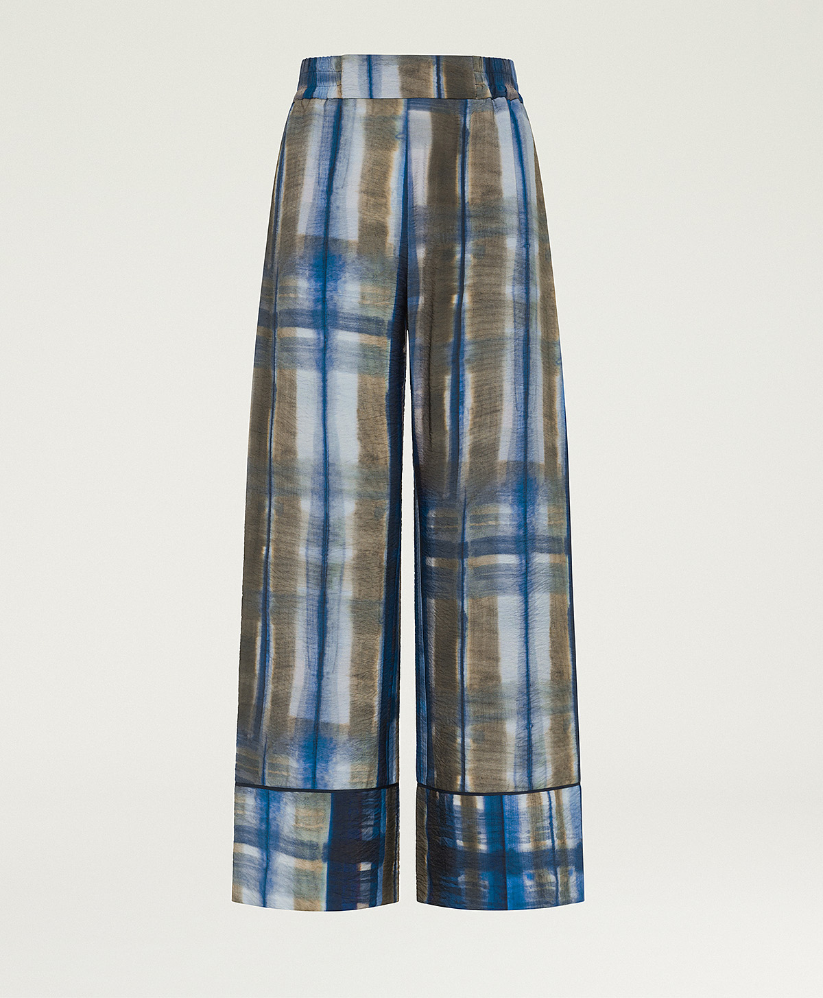 DAIKI PANTS IN PRINTED FLUID VISCOSE - BLUE MULTICOLOR - Momonì