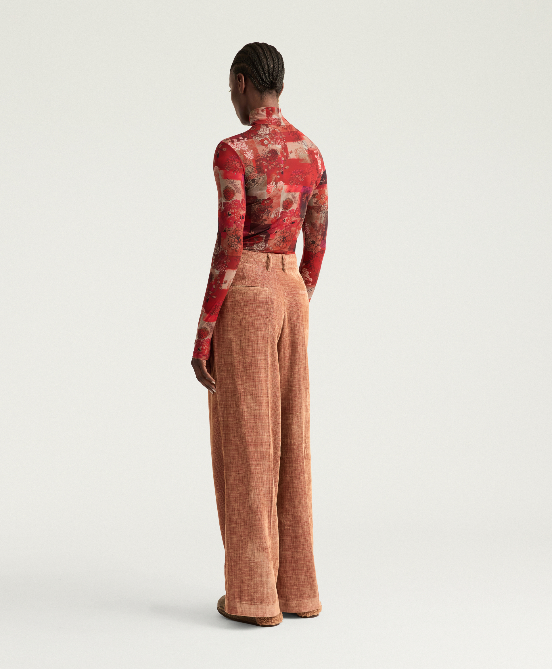 KYOTO PANTS IN PATTERNED NEEDLECORD - PINK - Momonì