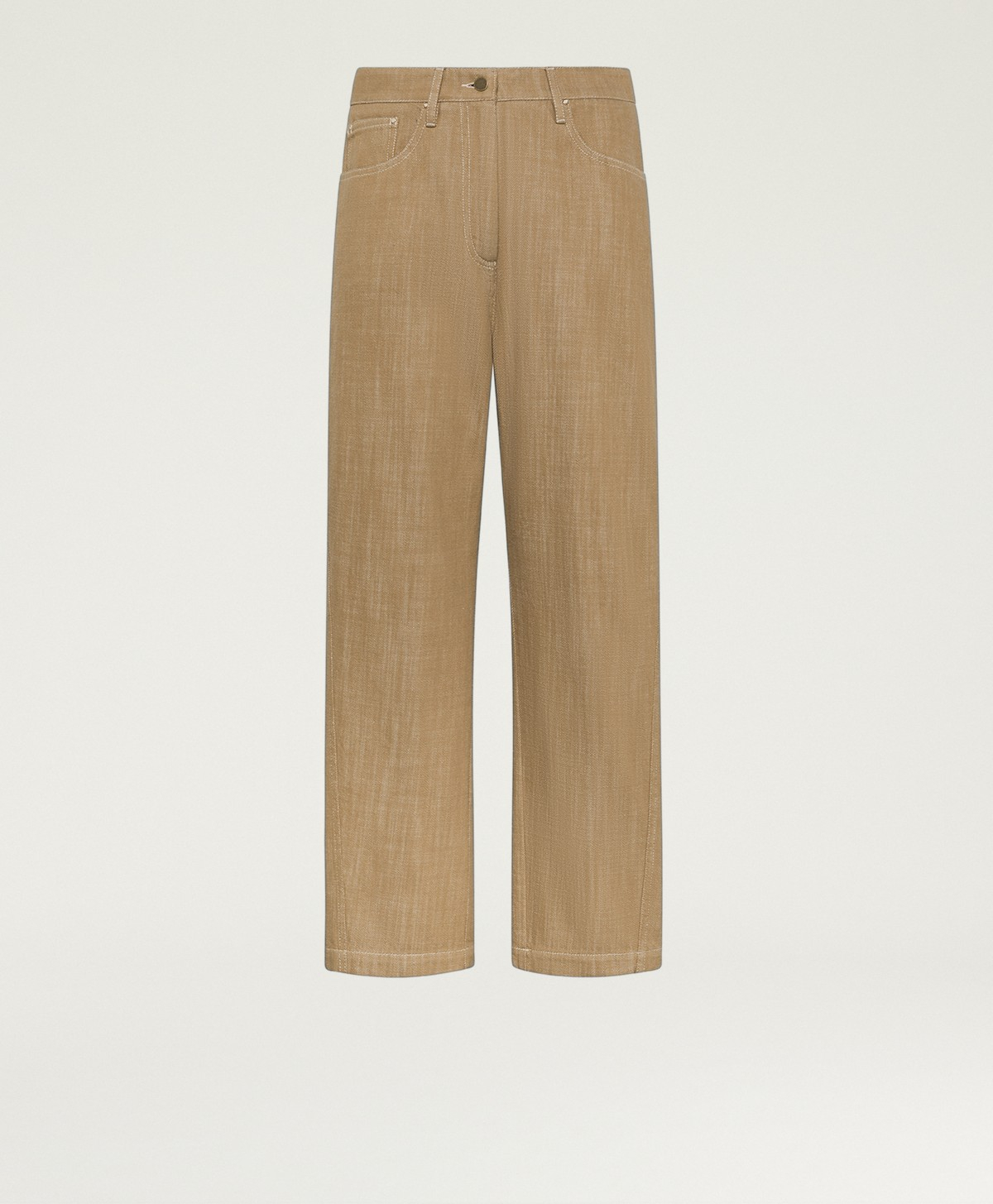 IVO PANTS IN YARN DYED DENIM - ALMOND - Clothing - Momonì
