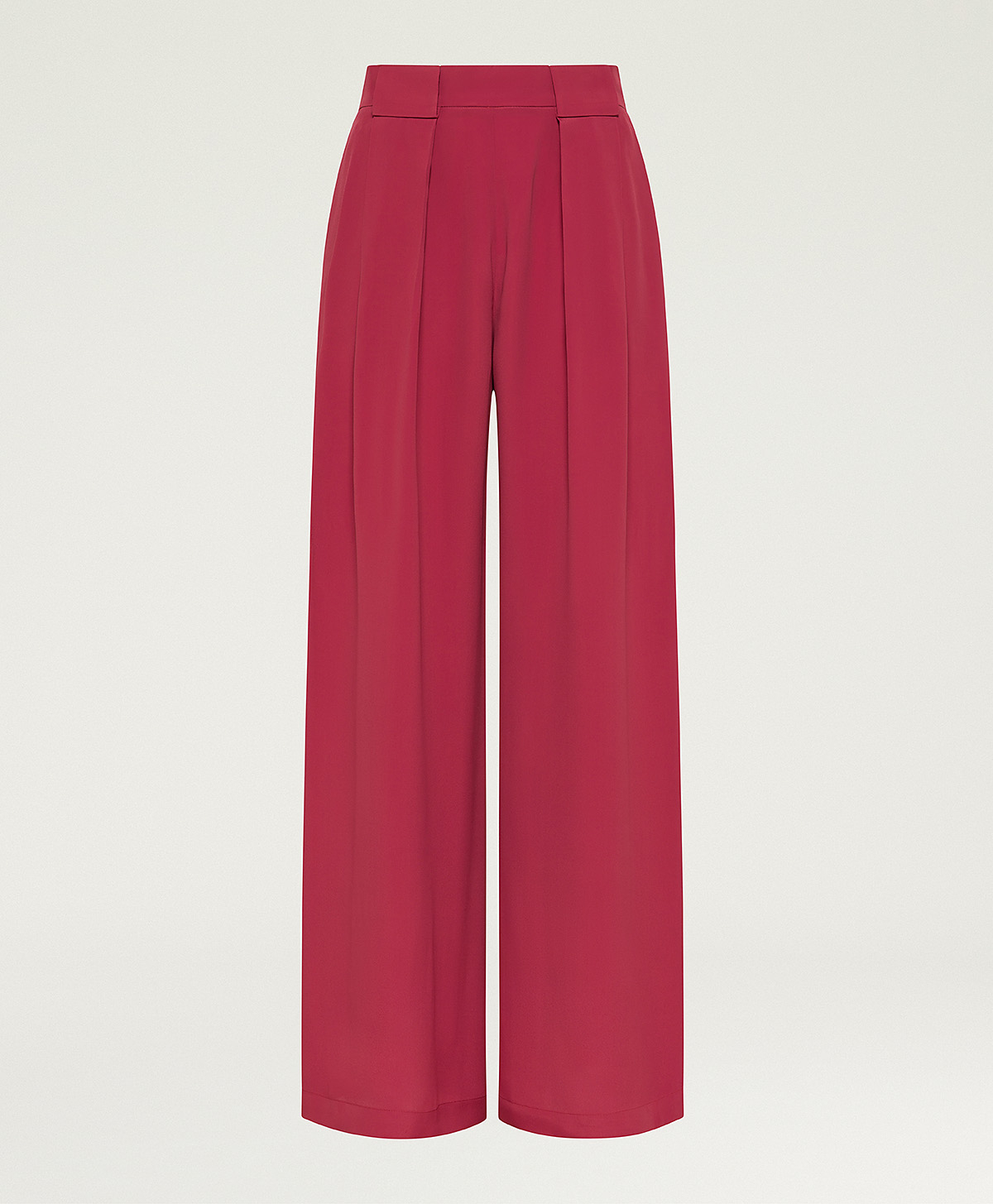 PANTALON ASPEN EN ACÉTATE/SOIE UNIE - RUBIS - Momonì
