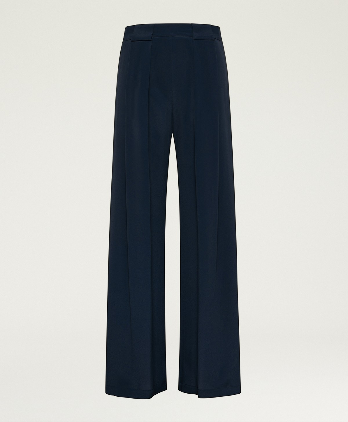 PANTALON ASPEN EN ACÉTATE/SOIE UNIE - BLEU - Momonì
