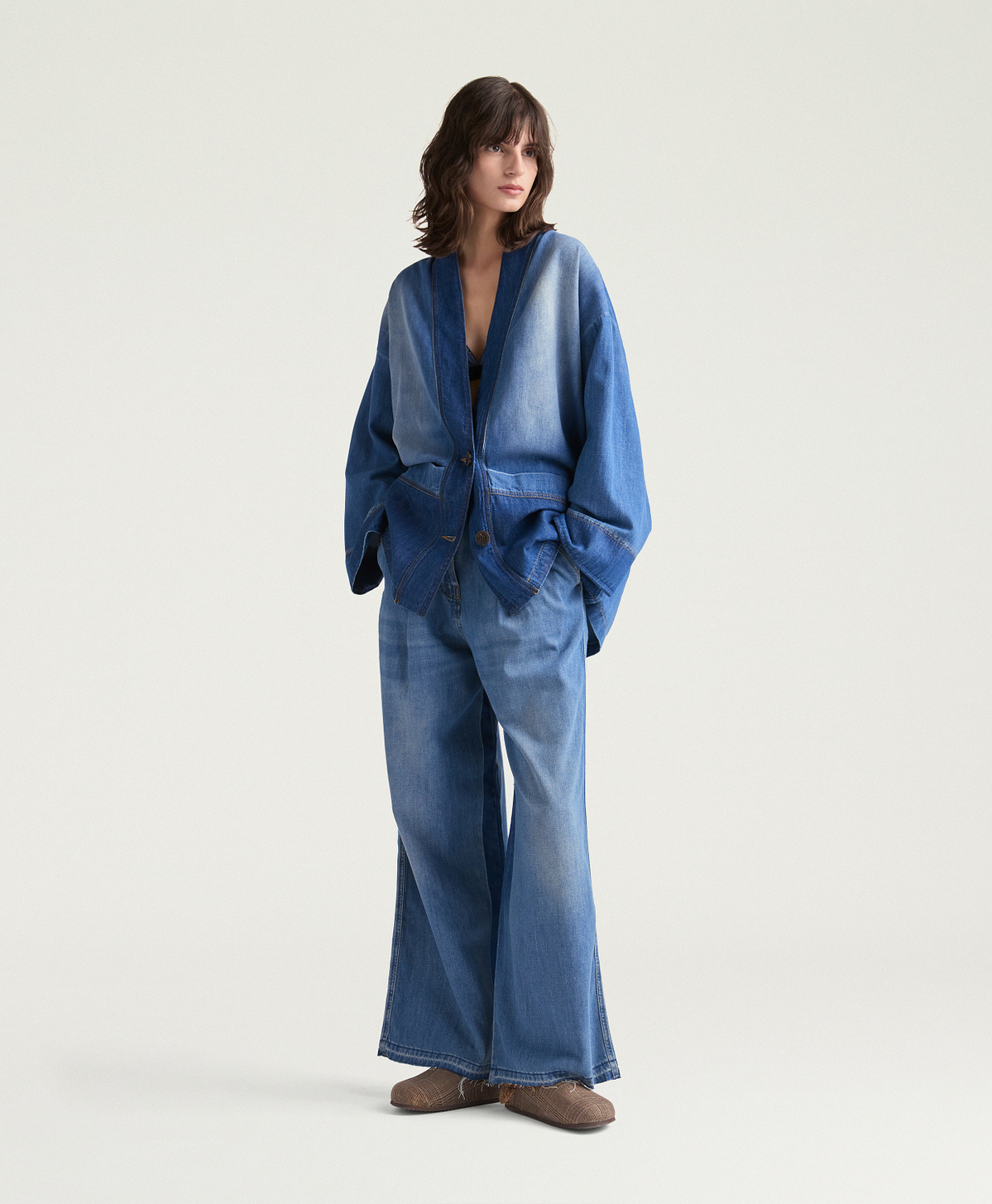 PANTALON OAK EN DENIM INDIGO 8 OZ - BLEU JEANS - Momonì