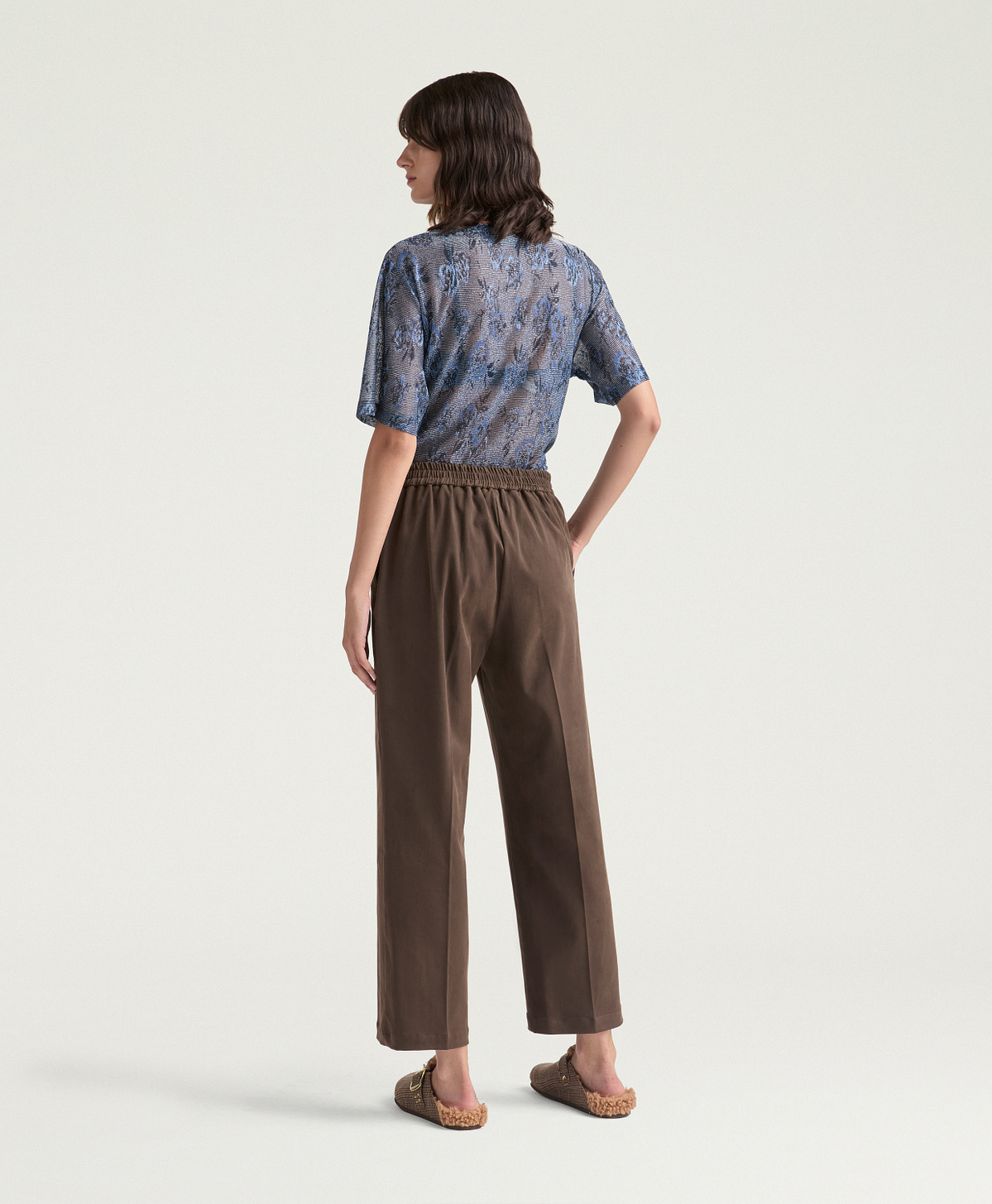 ANDREW PANTS IN STRETCH GABARDINE - DARK BROWN - Momonì