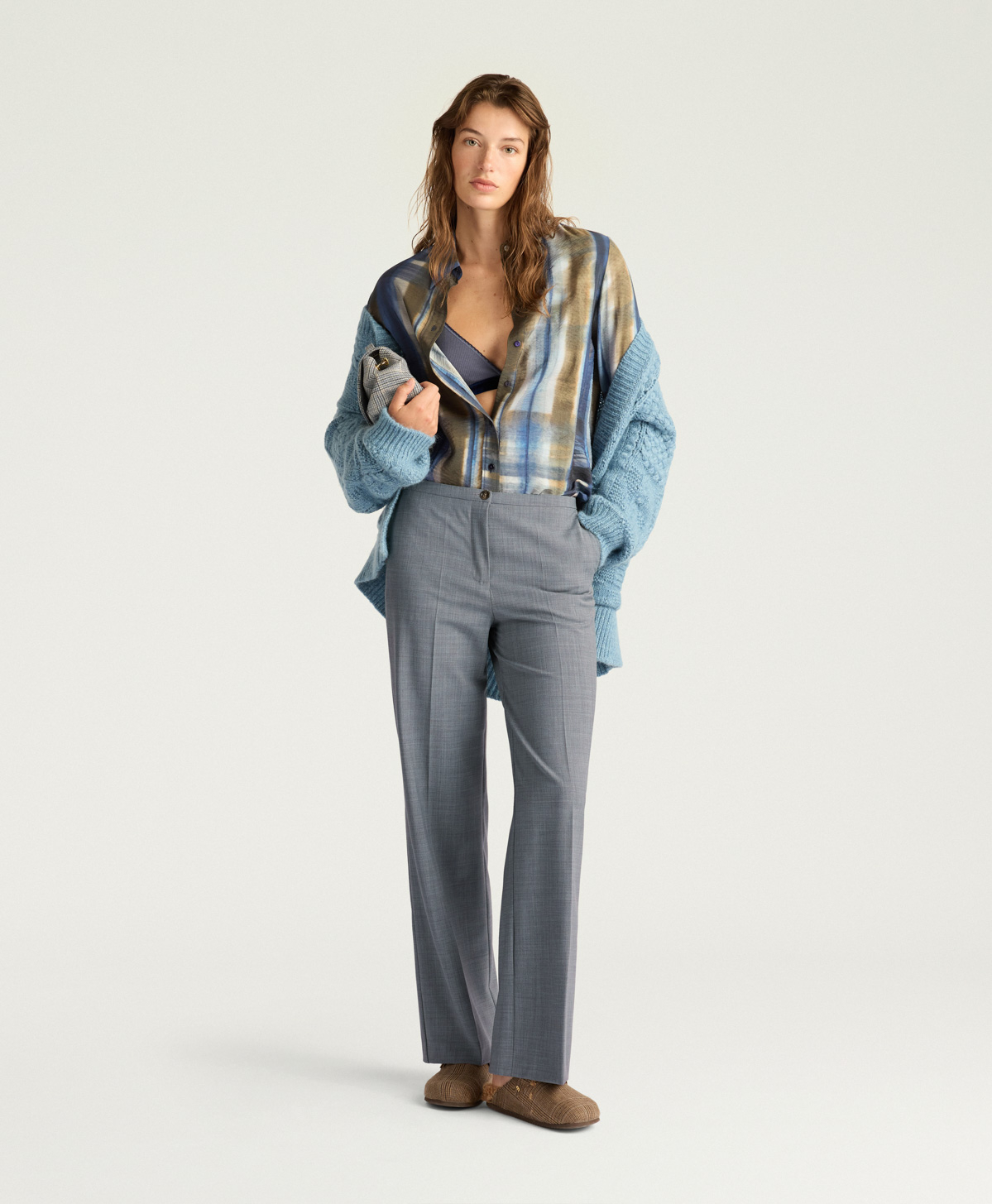JAMES PANTS IN BI-STRETCH COOL WOOL - GRAY - Clothing - Momonì