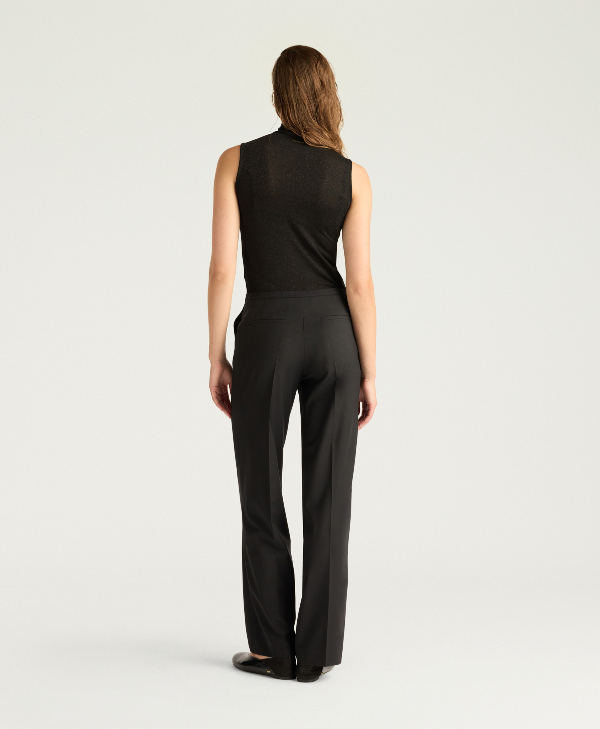 PANTALON JAMES EN LAINE FROIDE BI-STRETCH - NOIR - Momonì