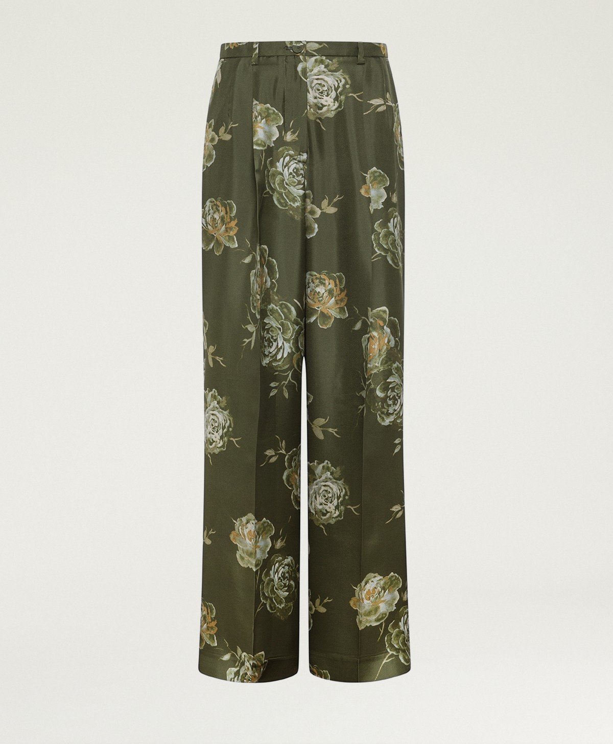 PANTALONI SPENCER IN TWILL DI SETA STAMPATO - MULTICOLOR OLIVA - Momonì