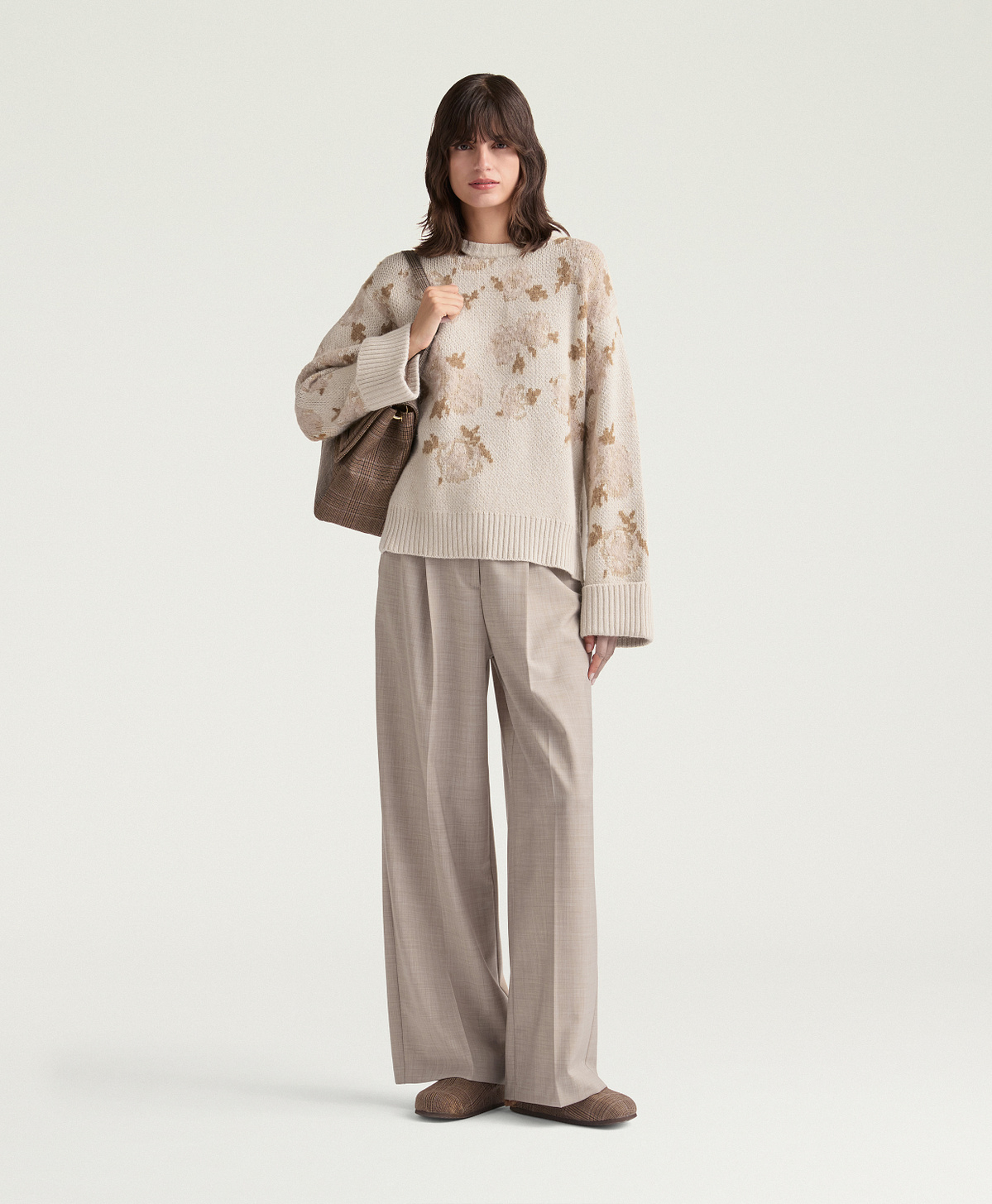 PANTALON SPENSER EN LAINE FROIDE BI-STRETCH - BEIGE - Momonì