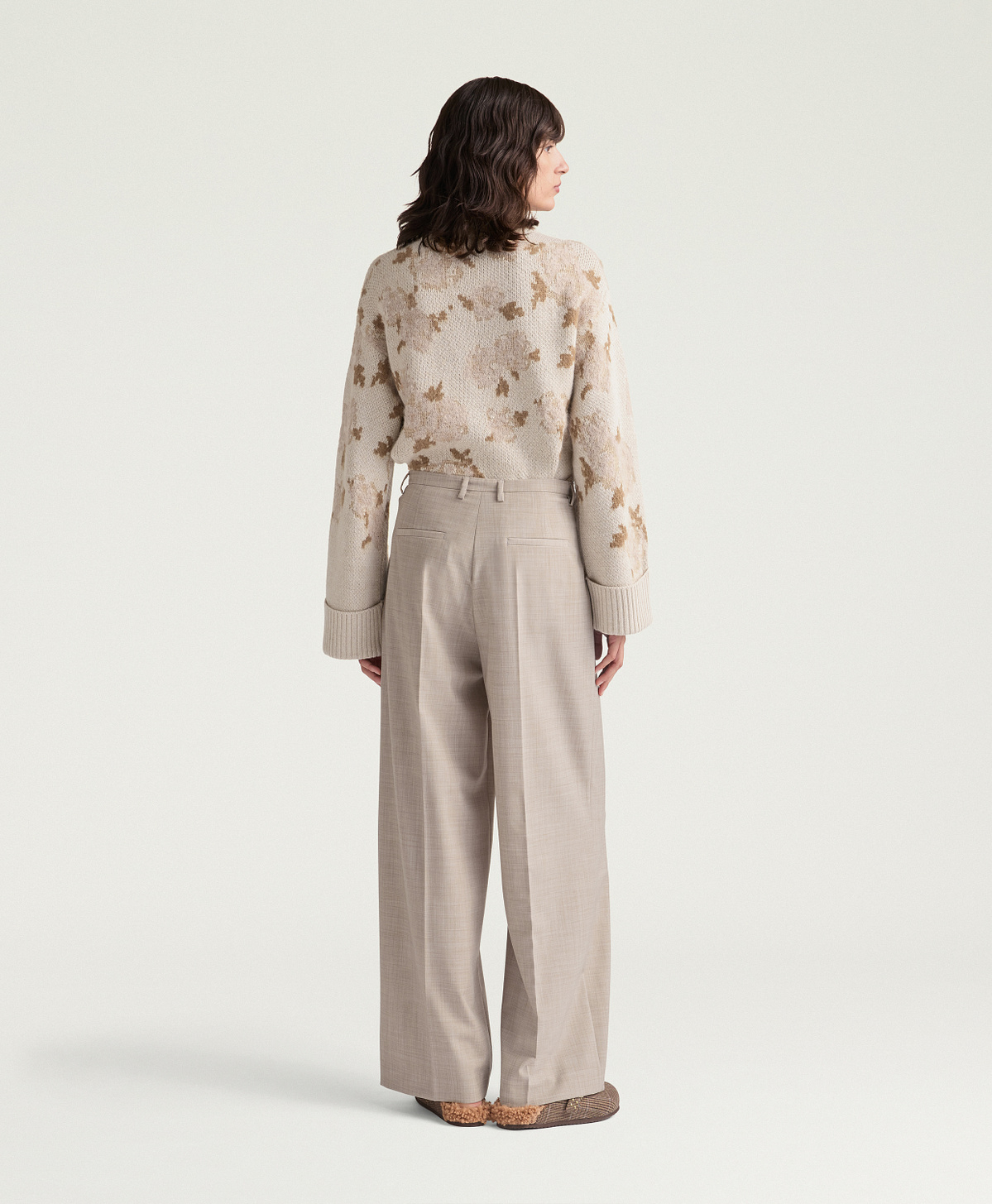 PANTALON SPENSER EN LAINE FROIDE BI-STRETCH - BEIGE - Momonì