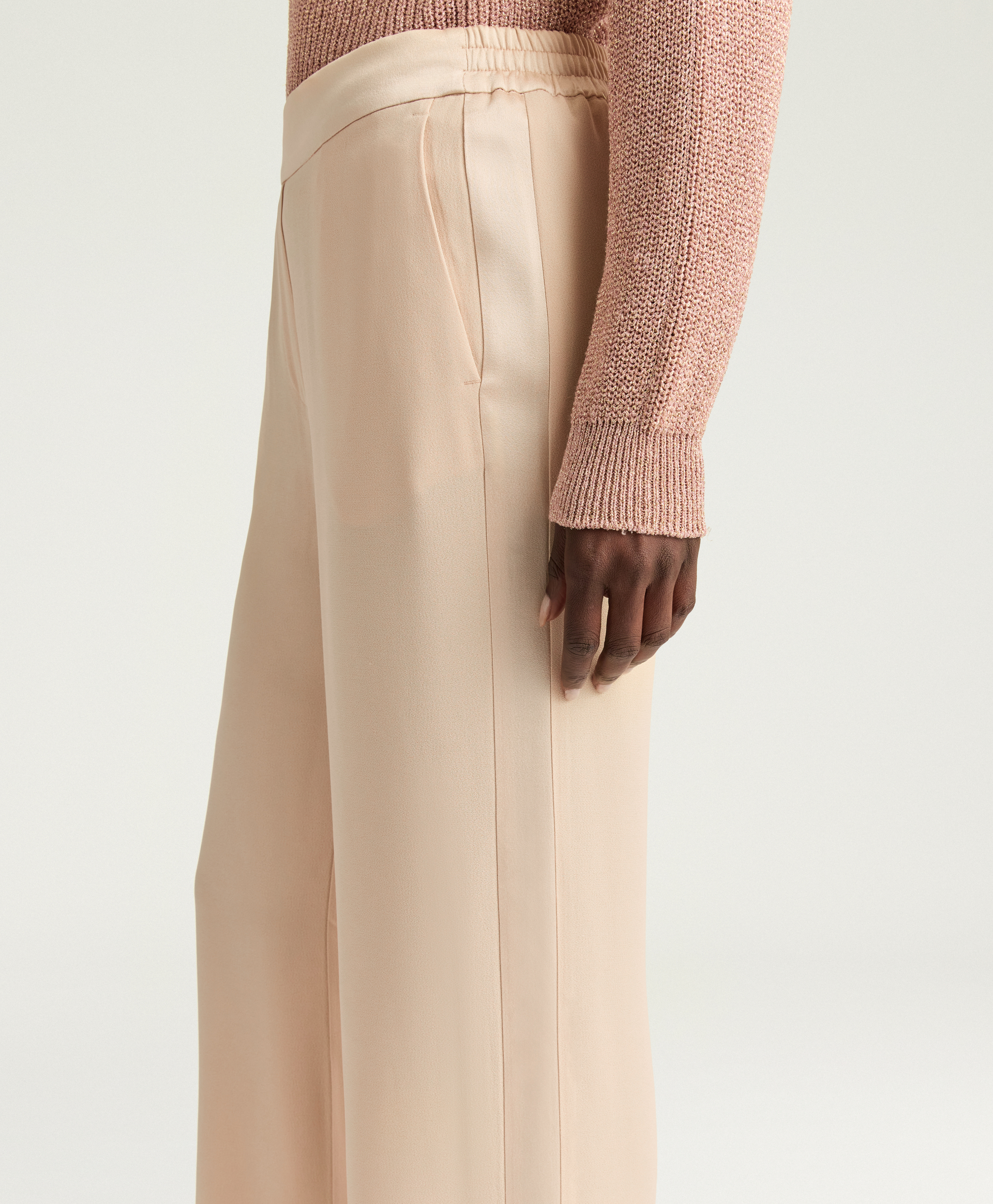 ALBERT PANTS IN ENVERS SATIN - CHAMPAGNE - Momonì