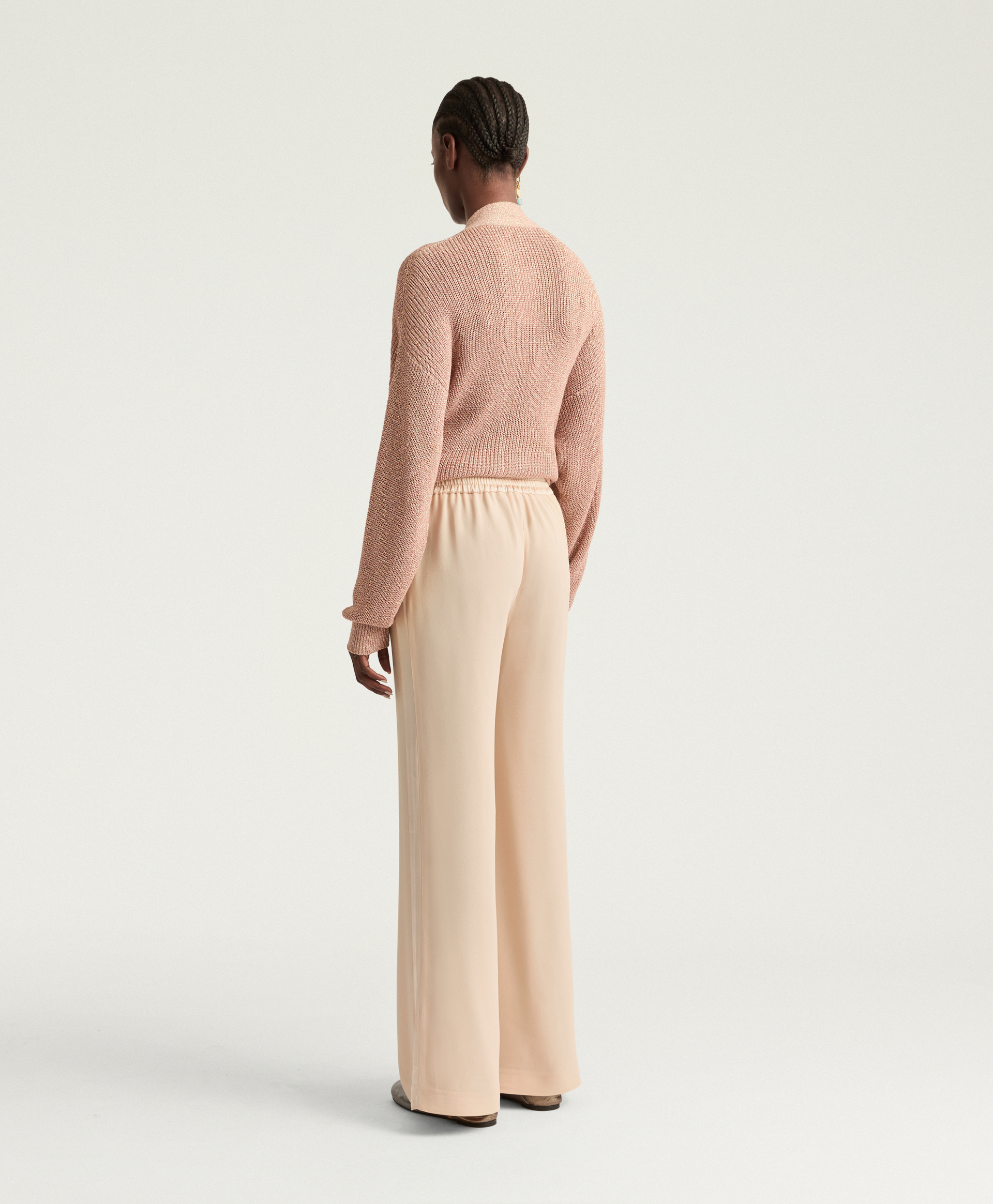 ALBERT PANTS IN ENVERS SATIN - CHAMPAGNE - Momonì