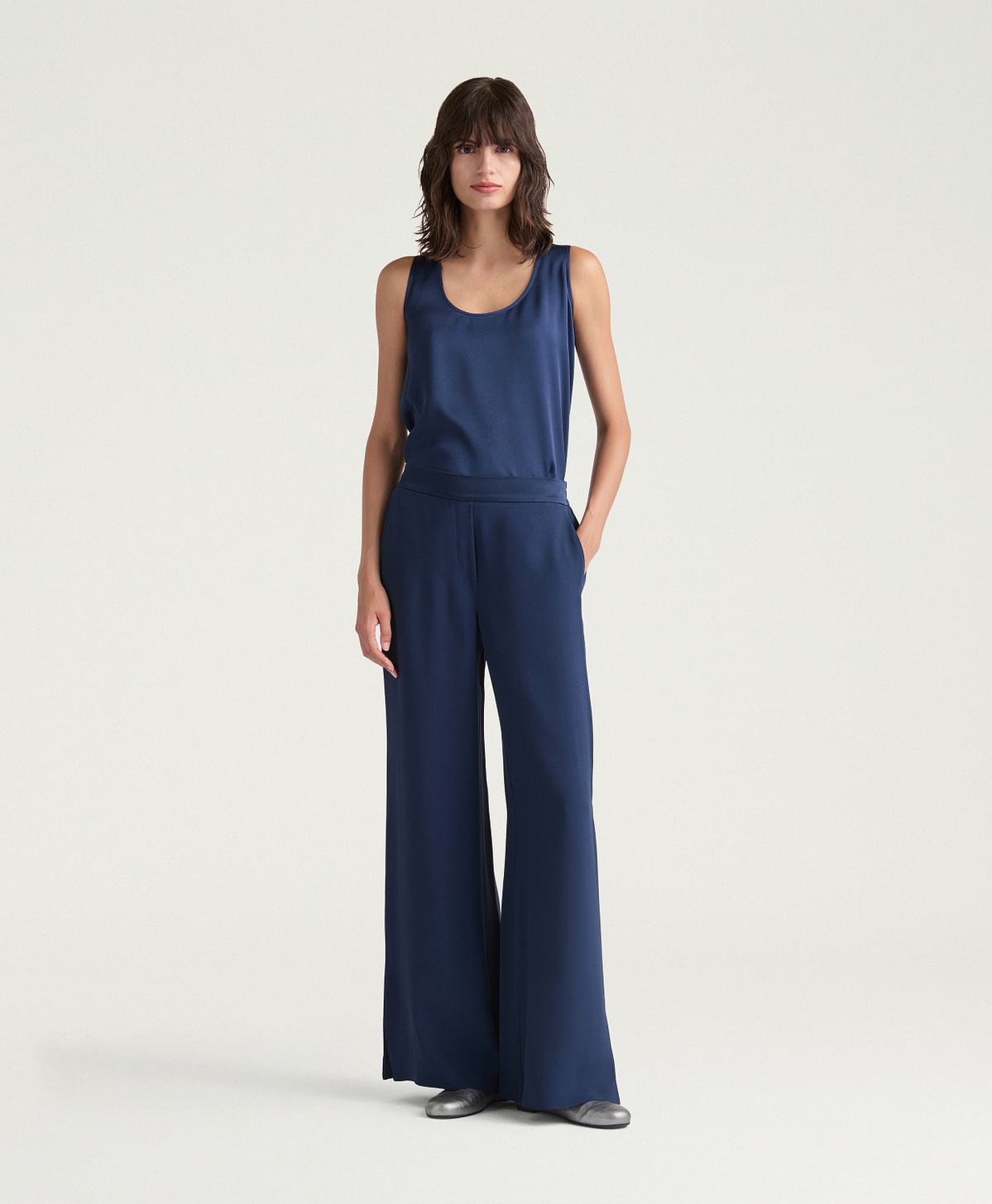 PANTALON ALBERT EN ENVERS SATIN - ENCRE - Momonì