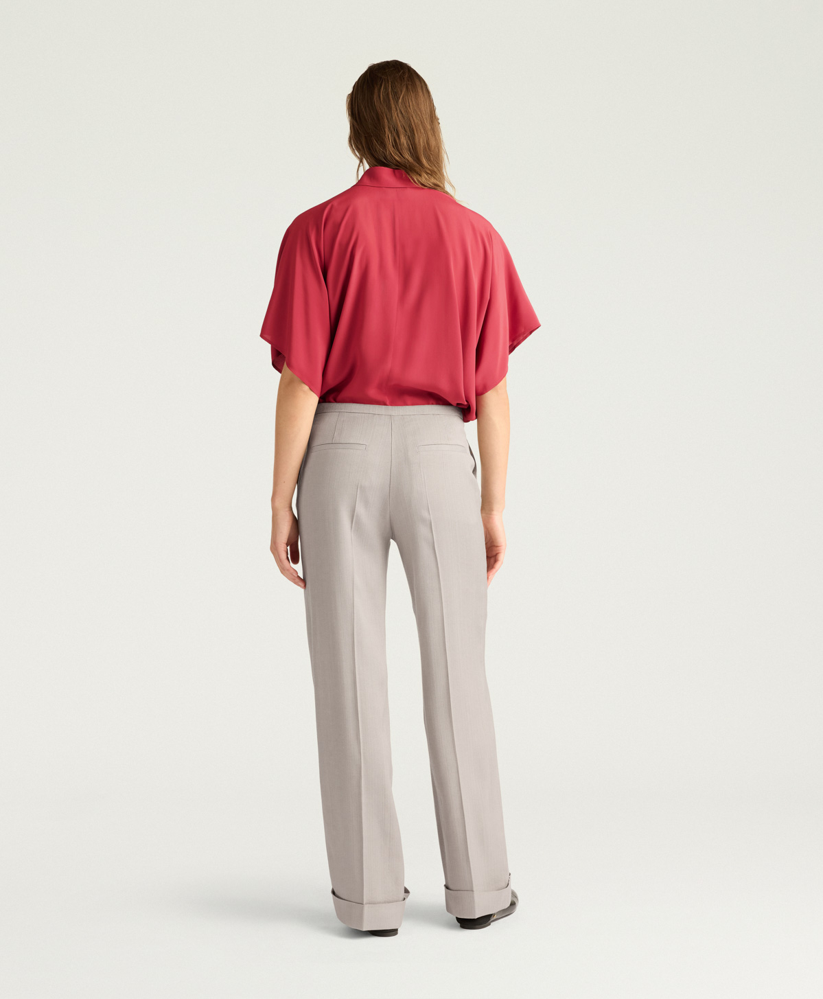 PANTALON LIVERPOOL EN VISCOSE/LAINE UNIE - SABLE - Momonì