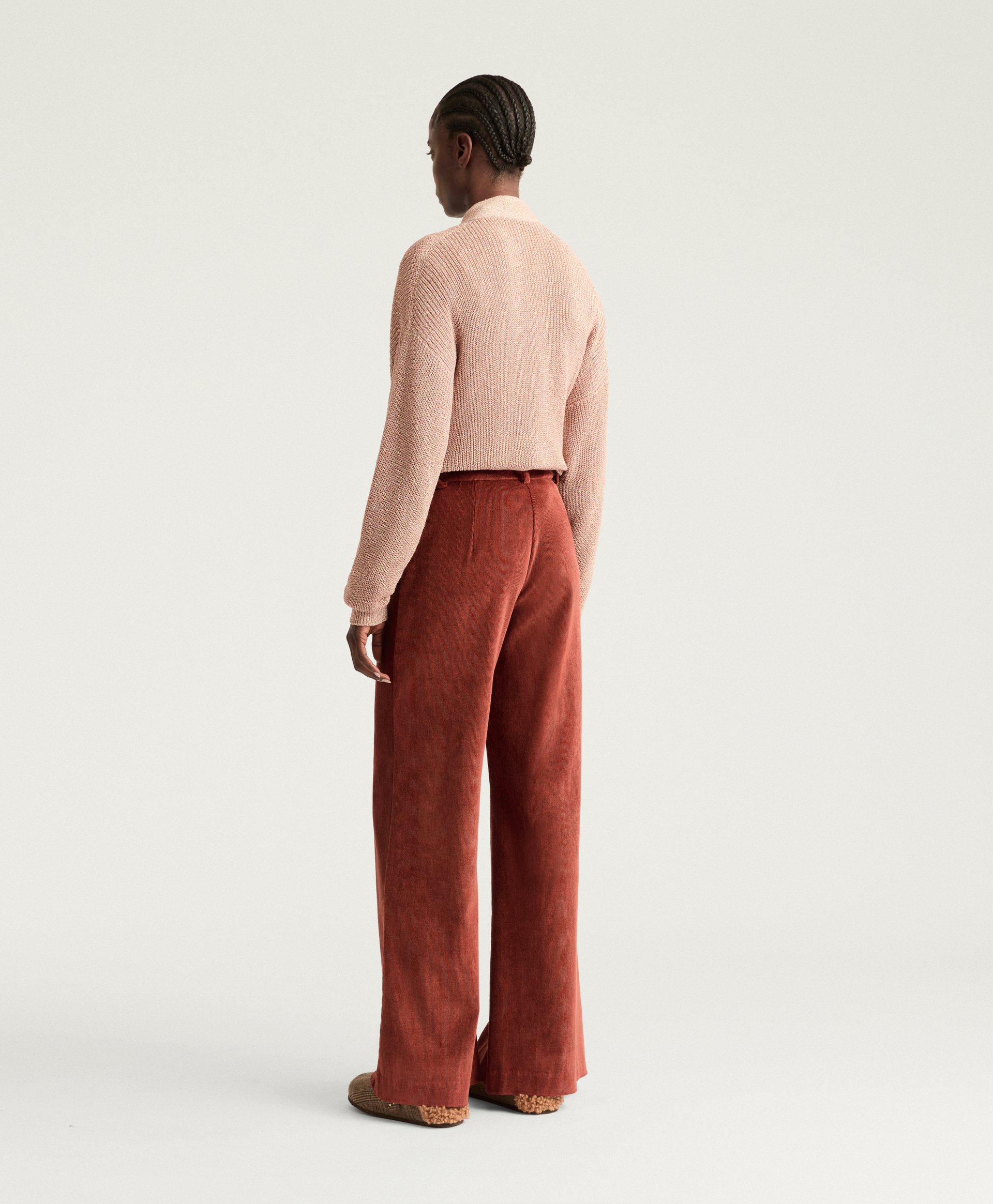 GEORGE PANTS IN STRETCH CORDUROY - EARTH BROWN - Momonì