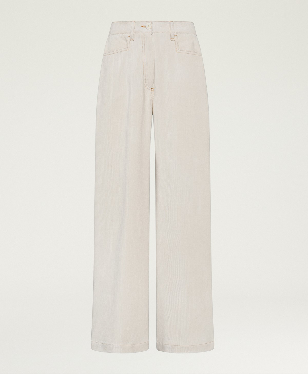 PANTALONES PETER DE PANA ELÁSTICA - CREMA - Momonì