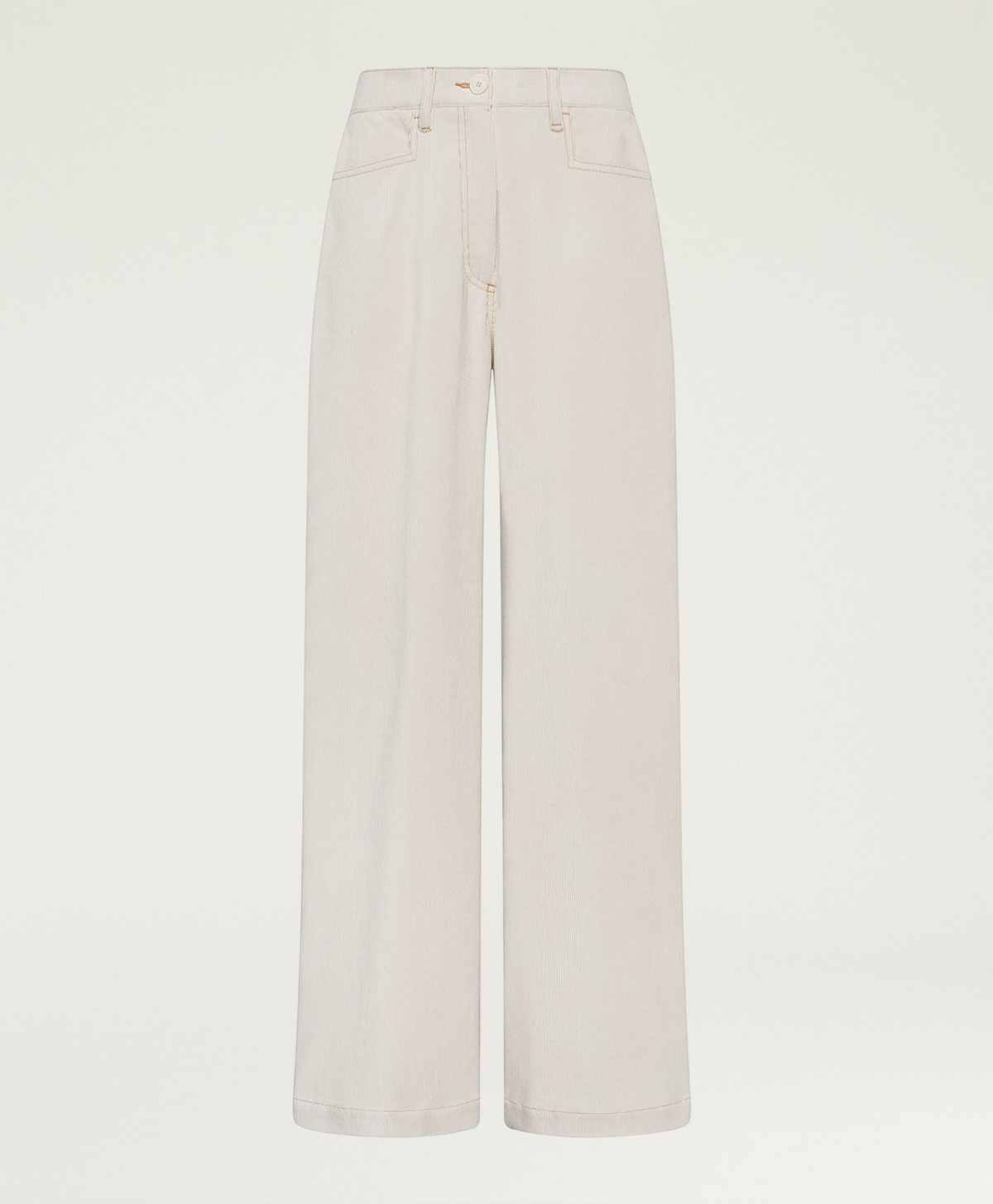 PANTALON PETER EN VELOURS  À CÔTES STRETCH - CRÈME - Clothing - Momonì