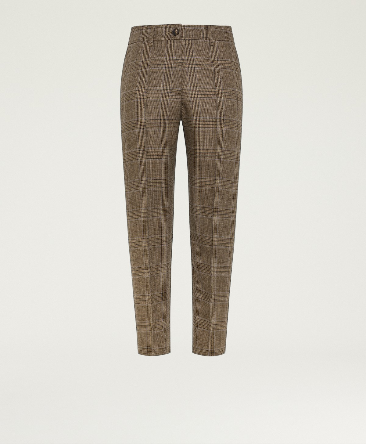 JOHN PANTS IN PRINCE OF WALES CHECK WOOL - CARAMEL MULTICOLOR - Momonì