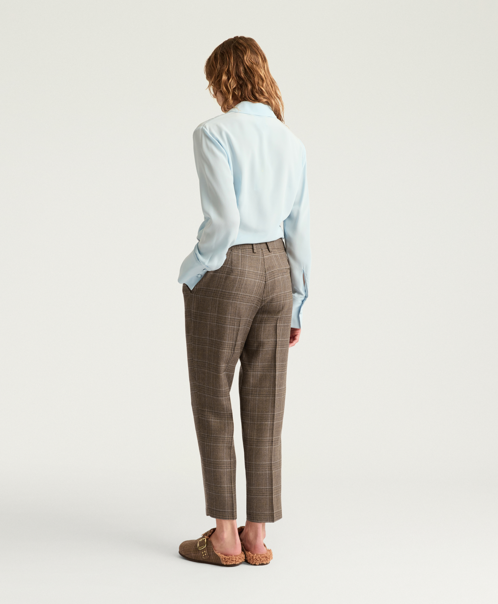 JOHN PANTS IN PRINCE OF WALES CHECK WOOL - CARAMEL MULTICOLOR - Momonì