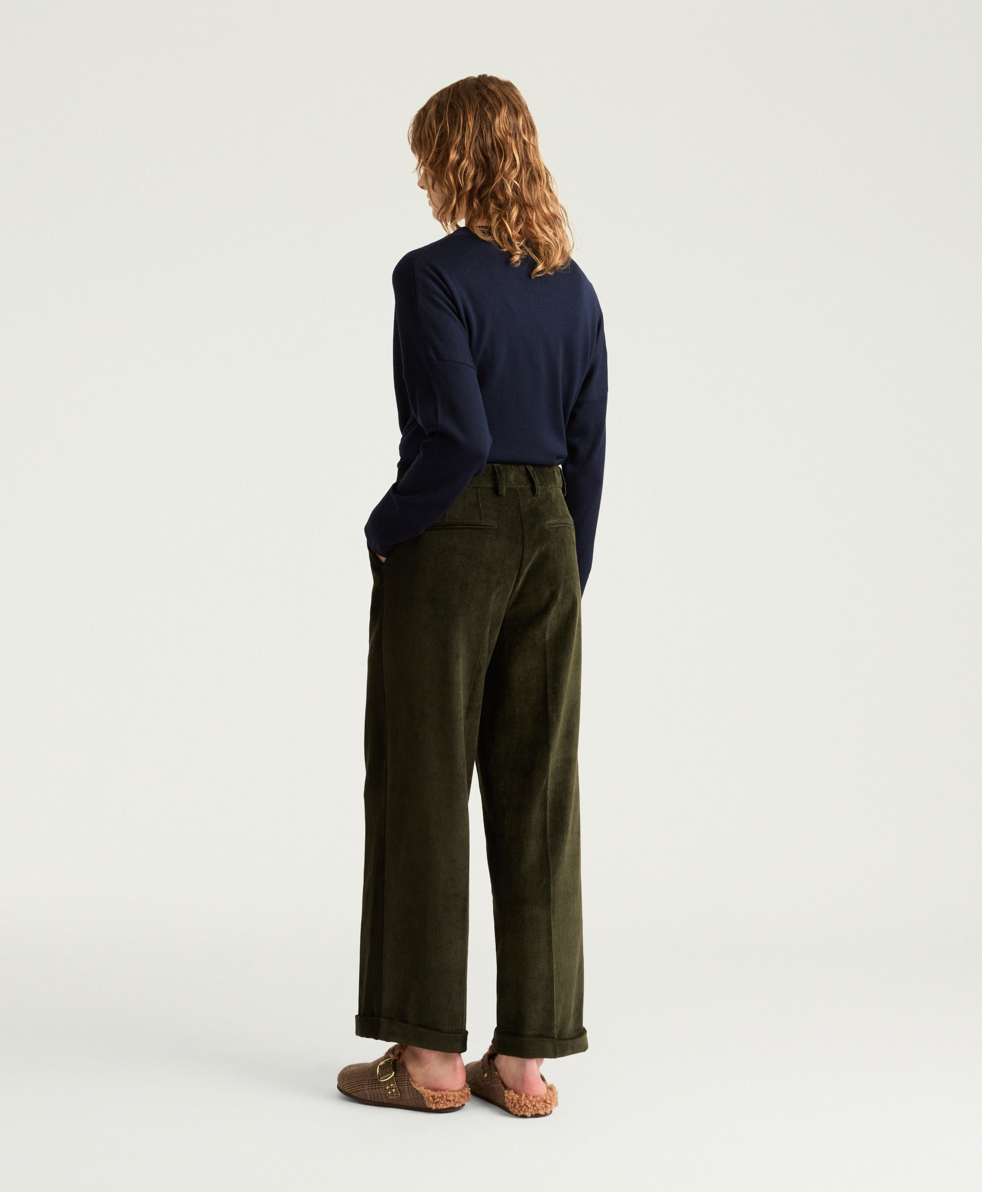 DANGO PANTS IN STRETCH CORDUROY - DARK GREEN - Momonì