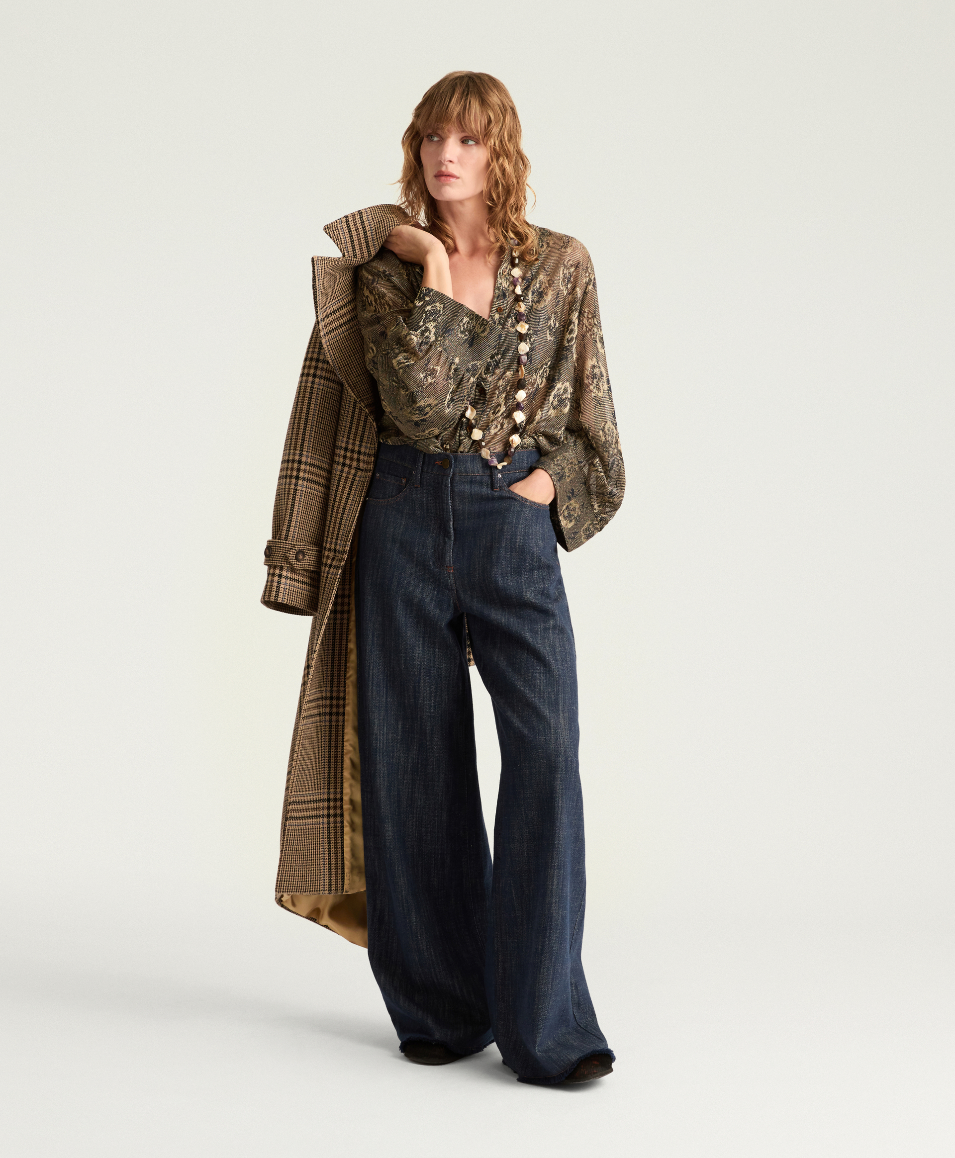 AOKI PANTS IN YARN DYED DENIM - BLUE JEANS - Momonì