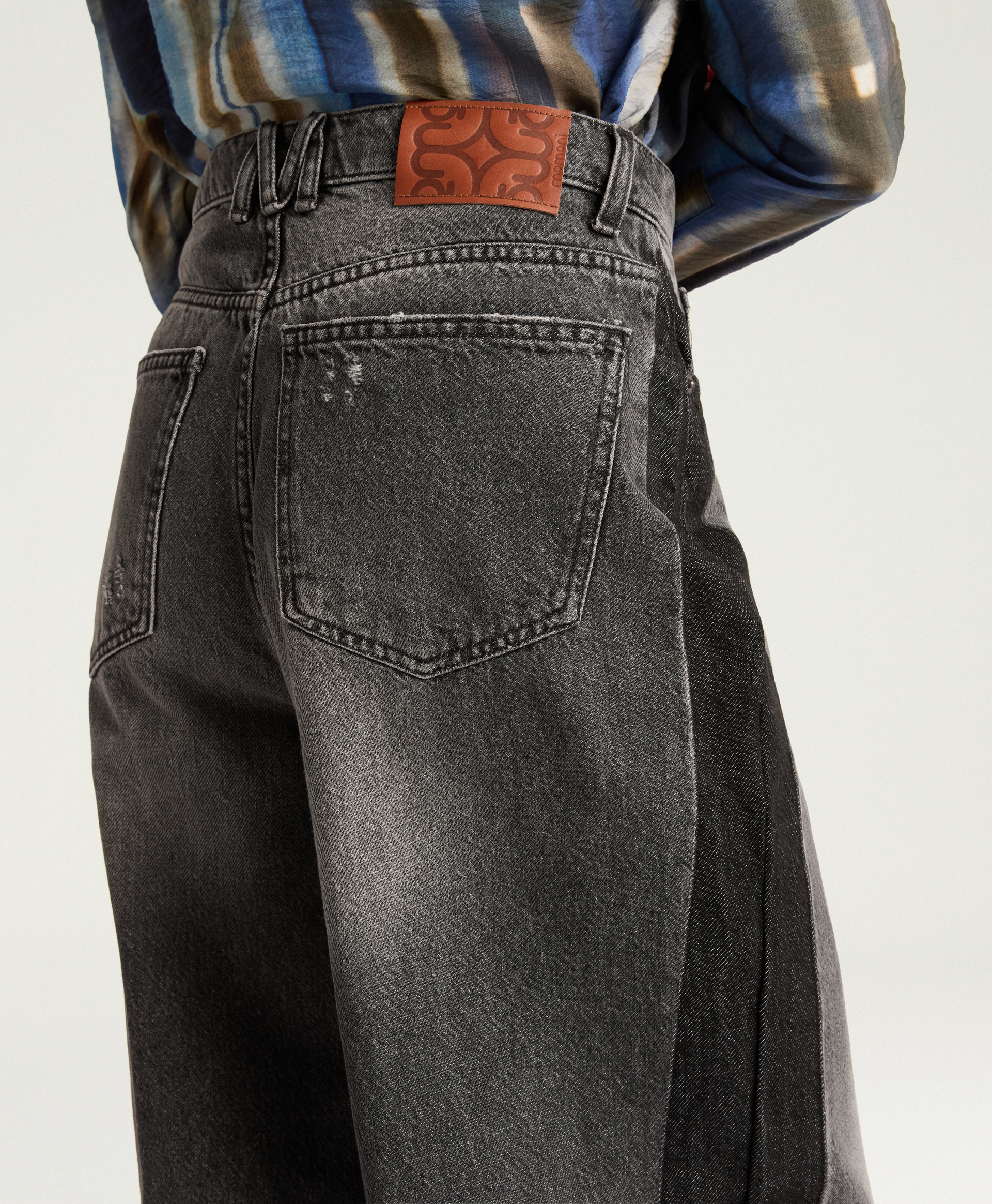 AOKI PANTS IN 12 OZ BLACK DENIM - BLACK - Momonì