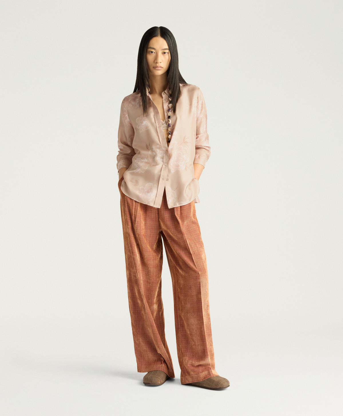 ARLES SHIRT IN PRINTED SILK TWILL - ROSE MULTICOLOR - Momonì
