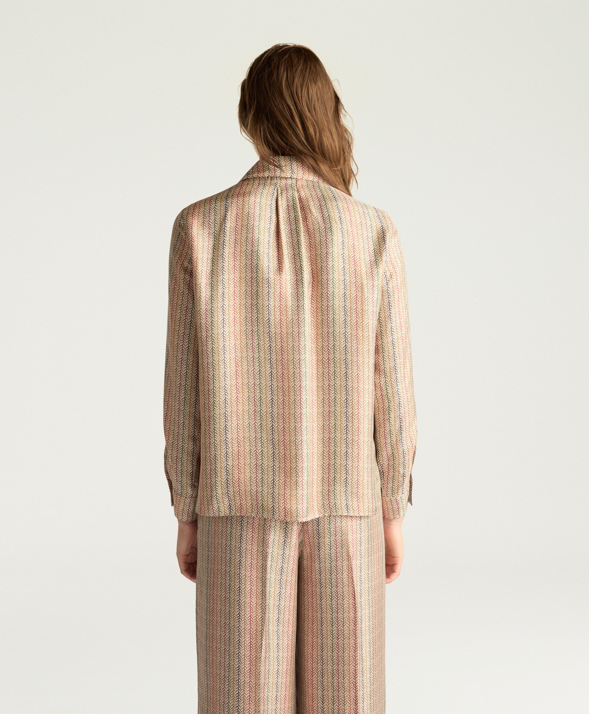 CAMICIA ARLES IN TWILL DI SETA STAMPATO - MULTICOLOR BEIGE - Momonì