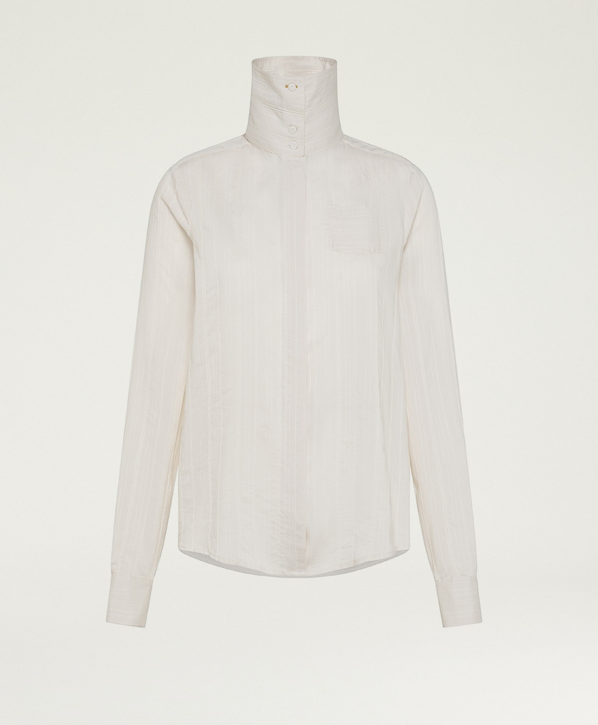 CAMICIA ANNE IN VISCOSA-SETA RIGATA - PANNA - Clothing - Momonì