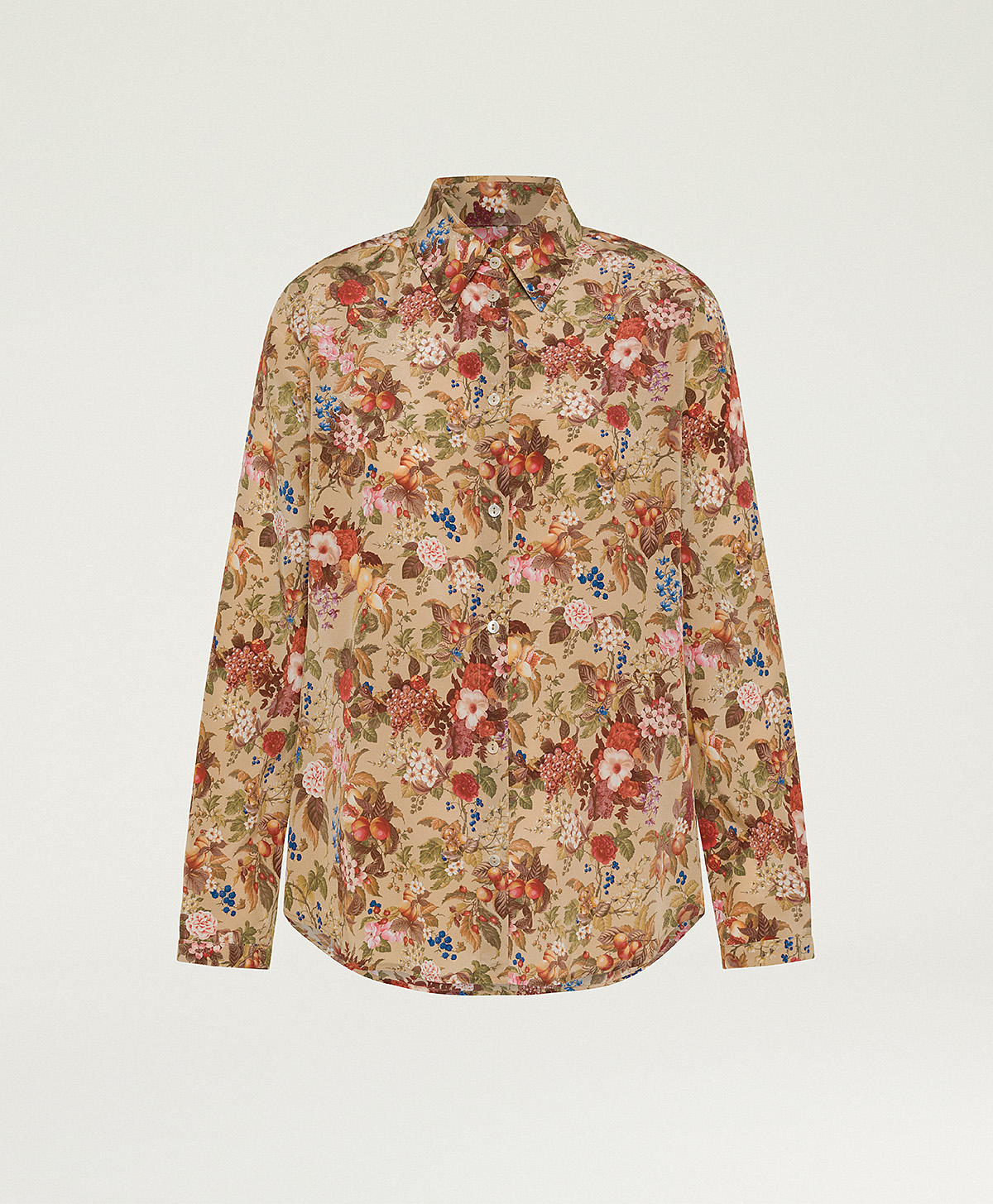 MEUDON SHIRT IN PRINTED CREPE DE CHINE - CREAM MULTICOLOR - Momonì