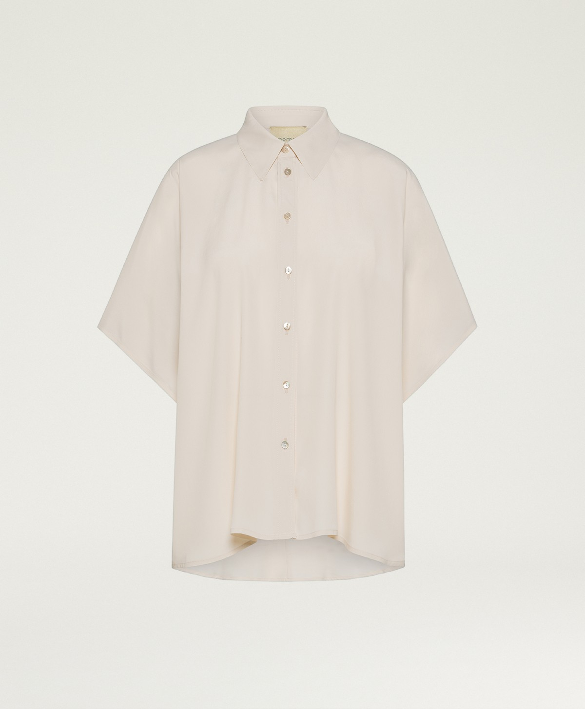 BROOKLYN SHIRT IN SOLID COLOUR ACETATE/SILK - CREAM - Momonì