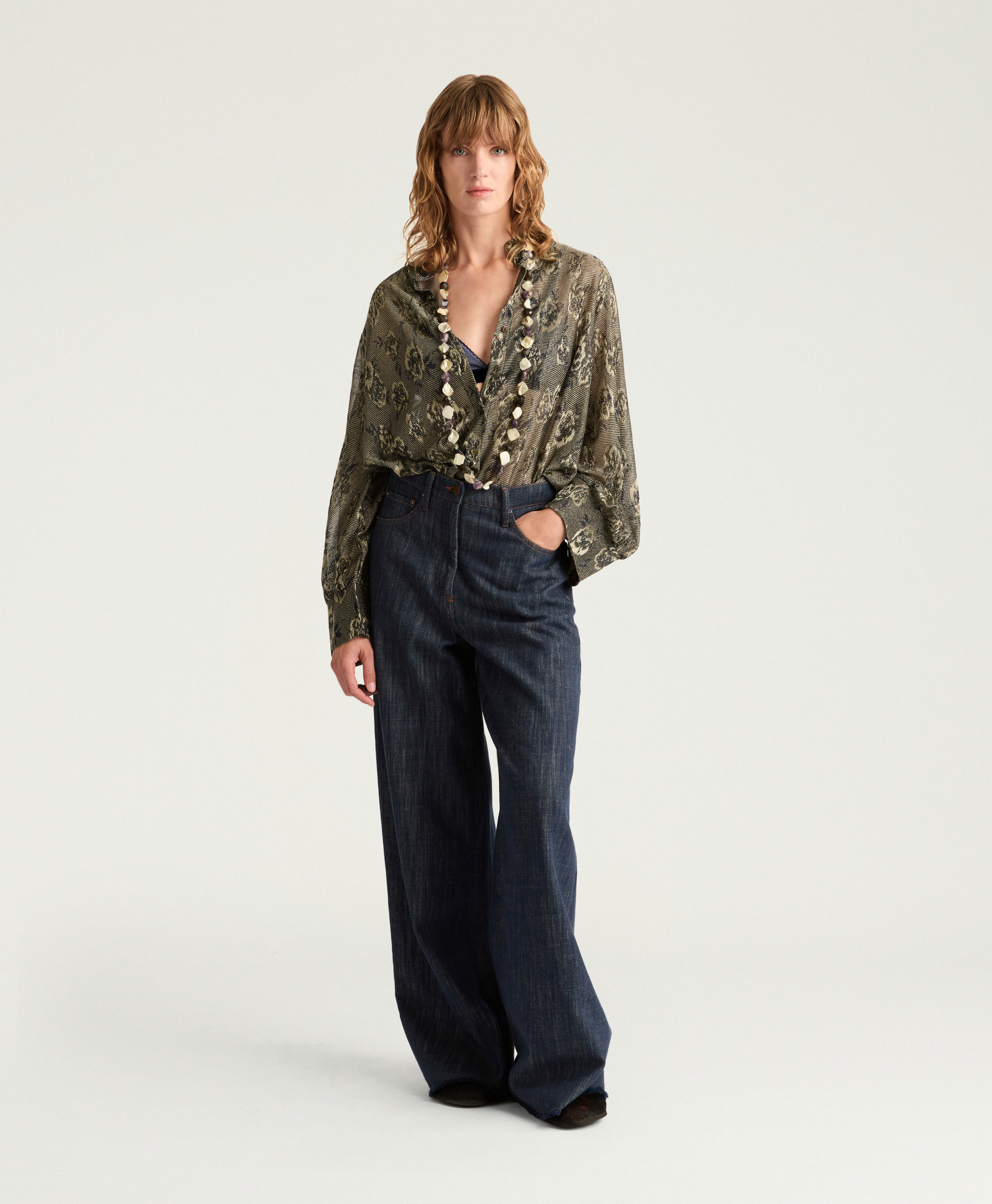 CHEMISIER FRANKLIN EN JERSEY JACQUARD LUREX - MULTICOLORE ARMY - Momonì