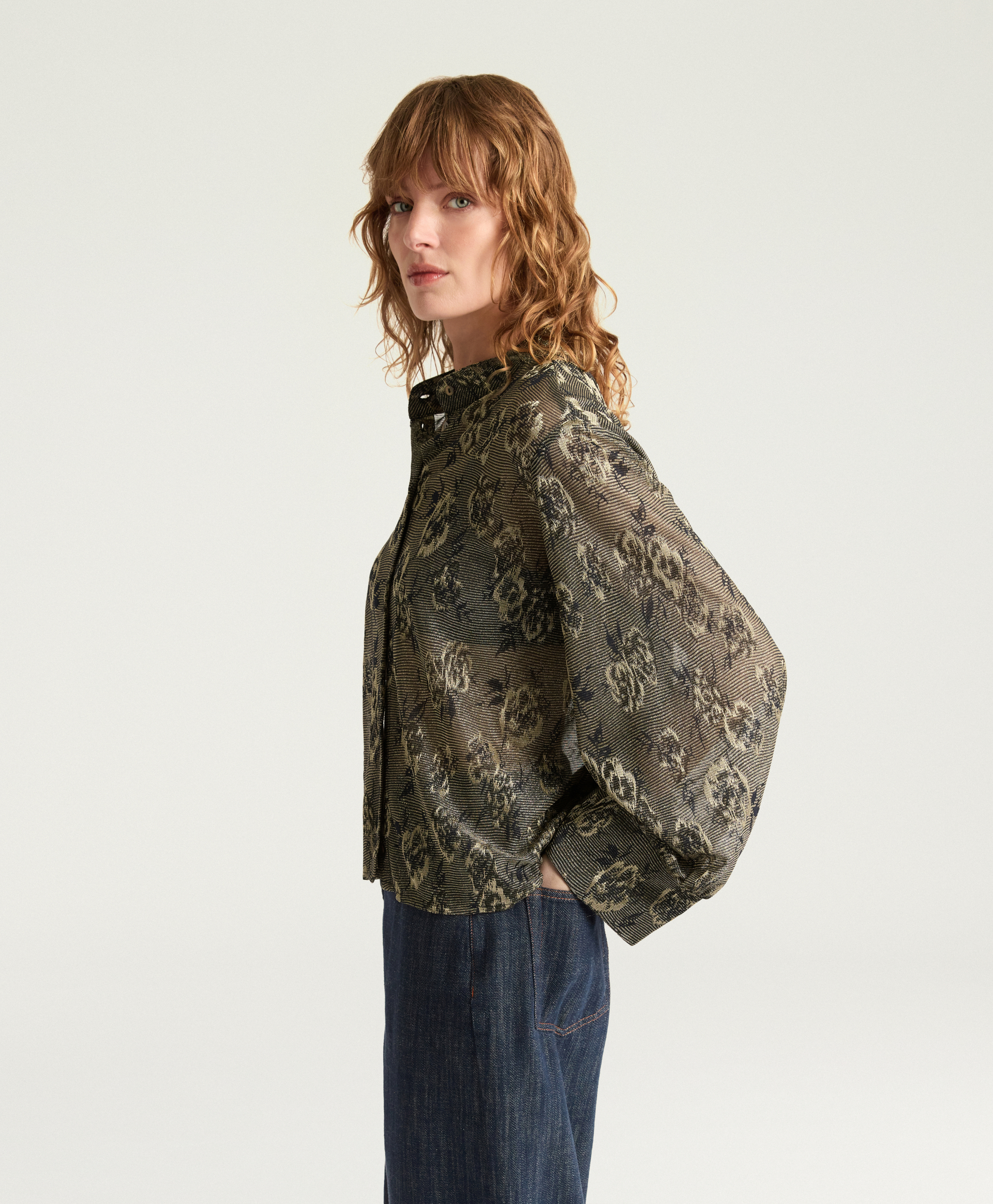 CHEMISIER FRANKLIN EN JERSEY JACQUARD LUREX - MULTICOLORE ARMY - Momonì