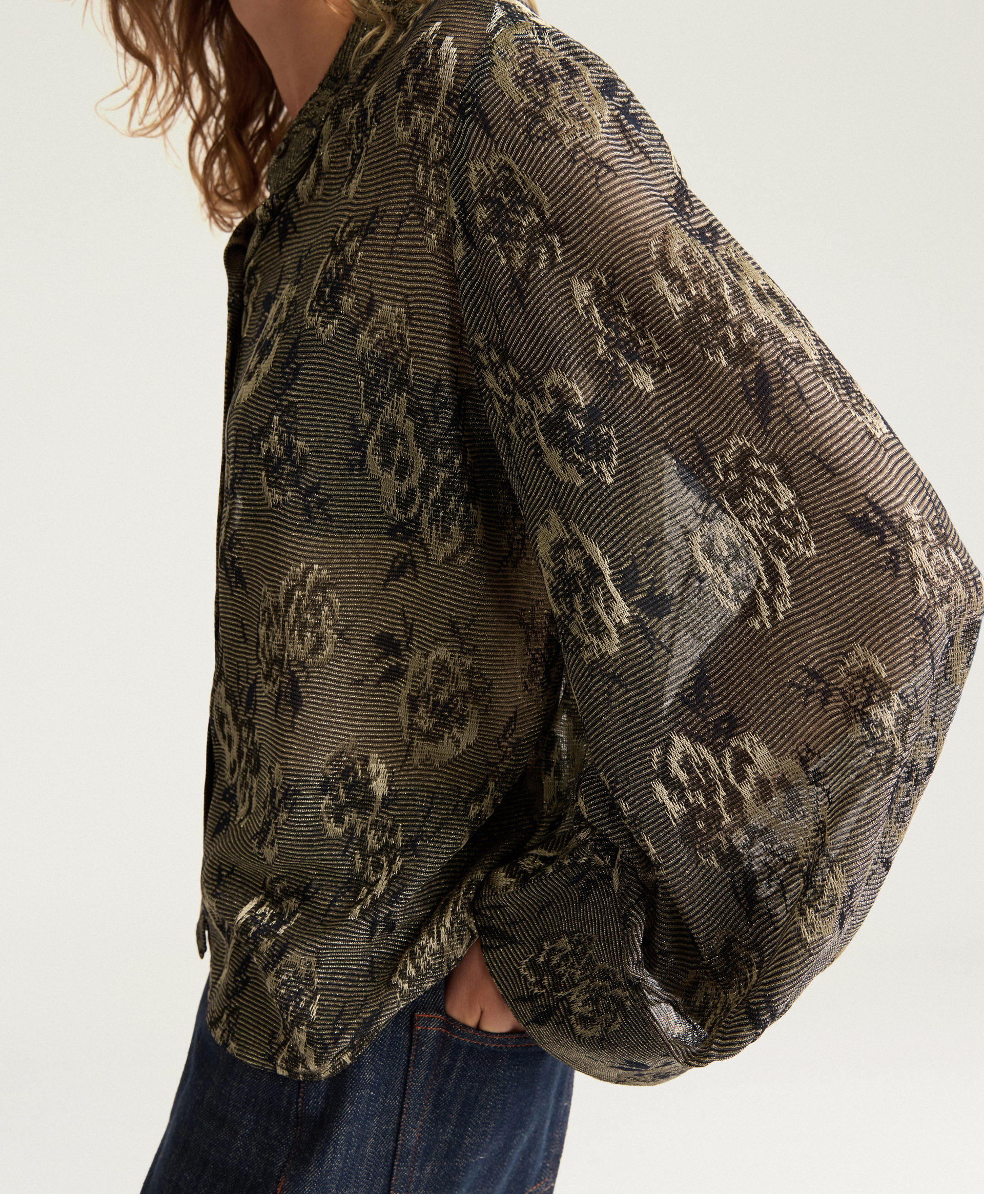CHEMISIER FRANKLIN EN JERSEY JACQUARD LUREX - MULTICOLORE ARMY - Momonì
