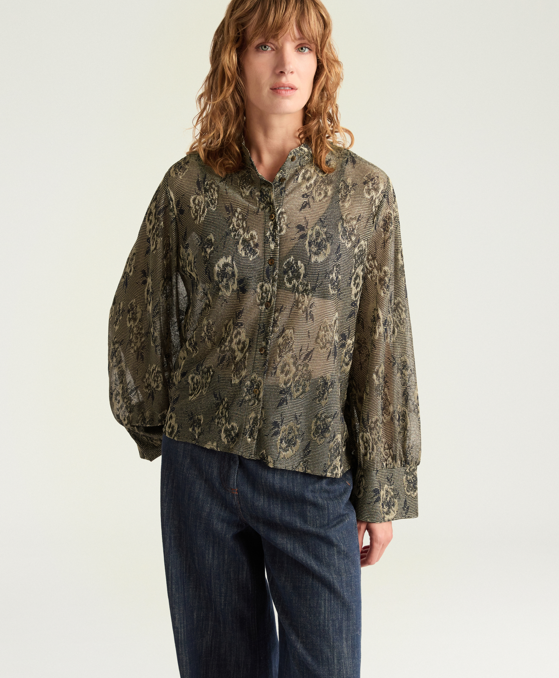 CHEMISIER FRANKLIN EN JERSEY JACQUARD LUREX - MULTICOLORE ARMY - Momonì