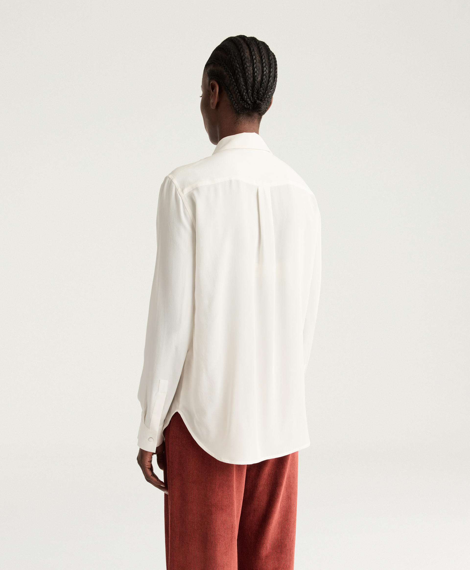 GIRTON SHIRT IN SANDWASHED CREPE DE CHINE - CREAM - Momonì