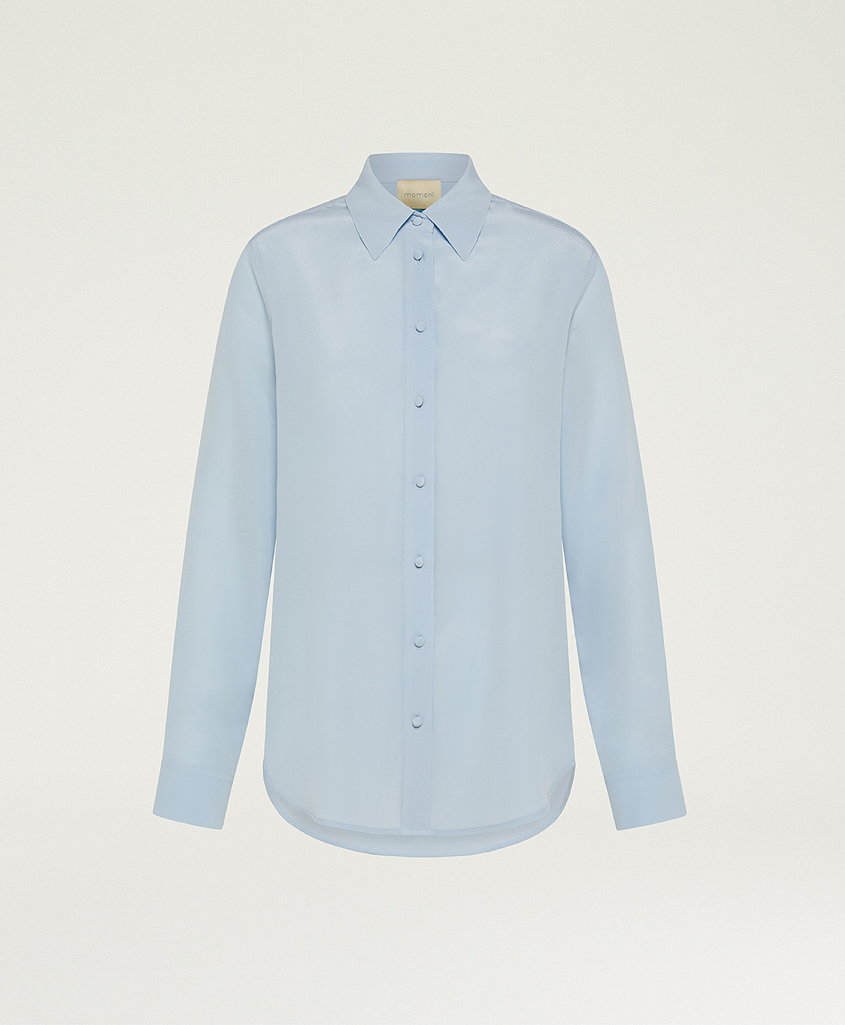 CHEMISIER GIRTON EN CRÊPE DE CHINE SOIE SANDWASH - BLEU CIEL - Momonì